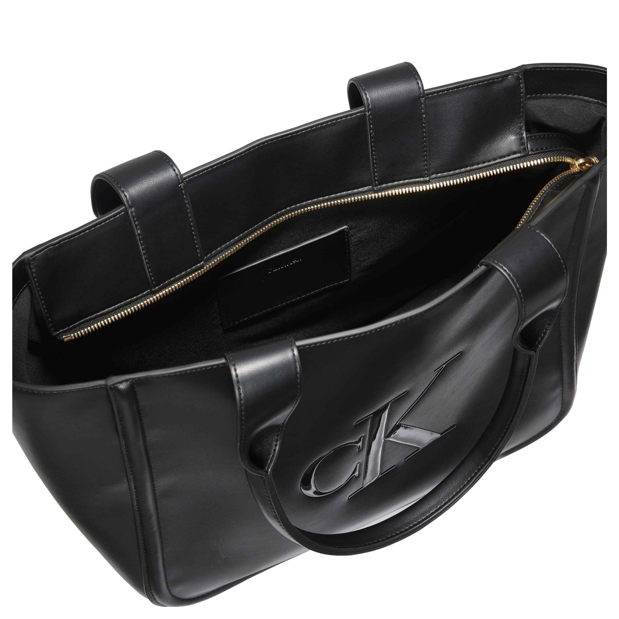 CALVIN KLEIN Pirkinių krepšys moterims, Juoda, bold CK medium tote 2