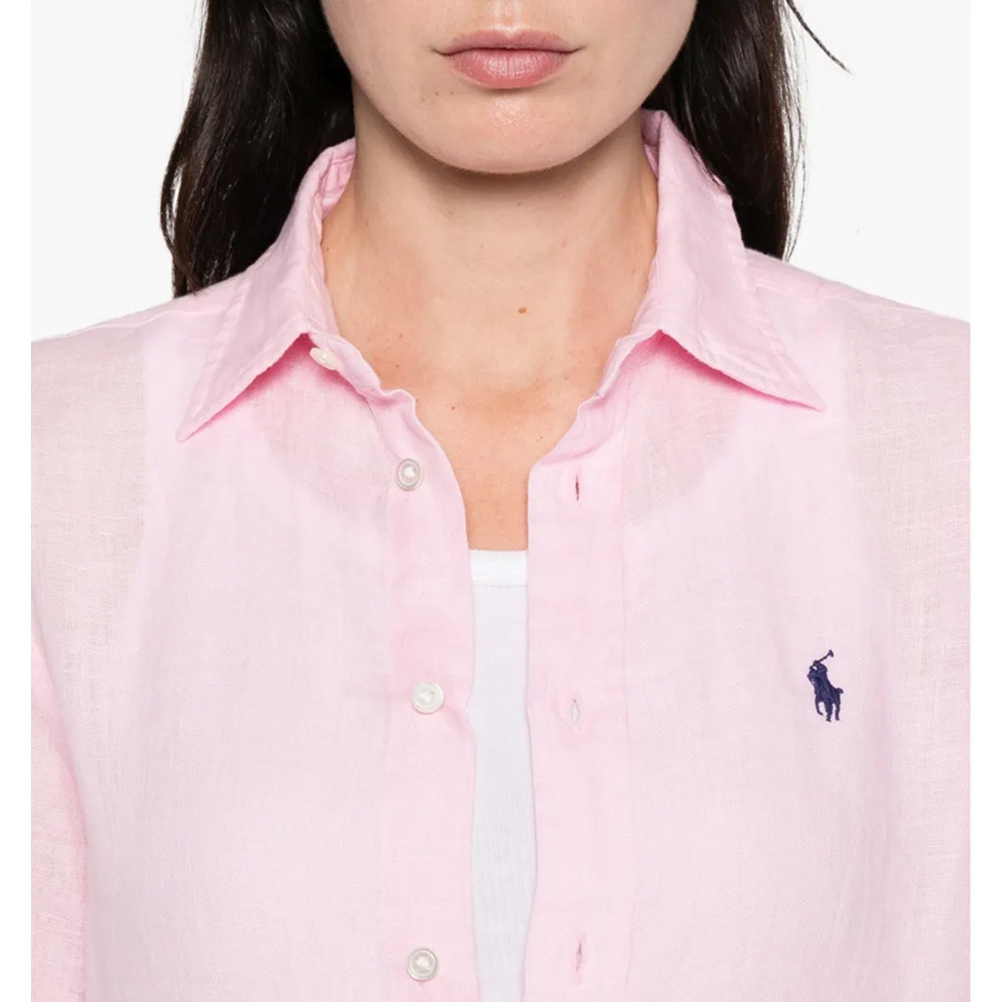 POLO RALPH LAUREN Marškiniai ilgomis rankovėmis moterims, Rožinė, Long sleeve-button front shirt 4