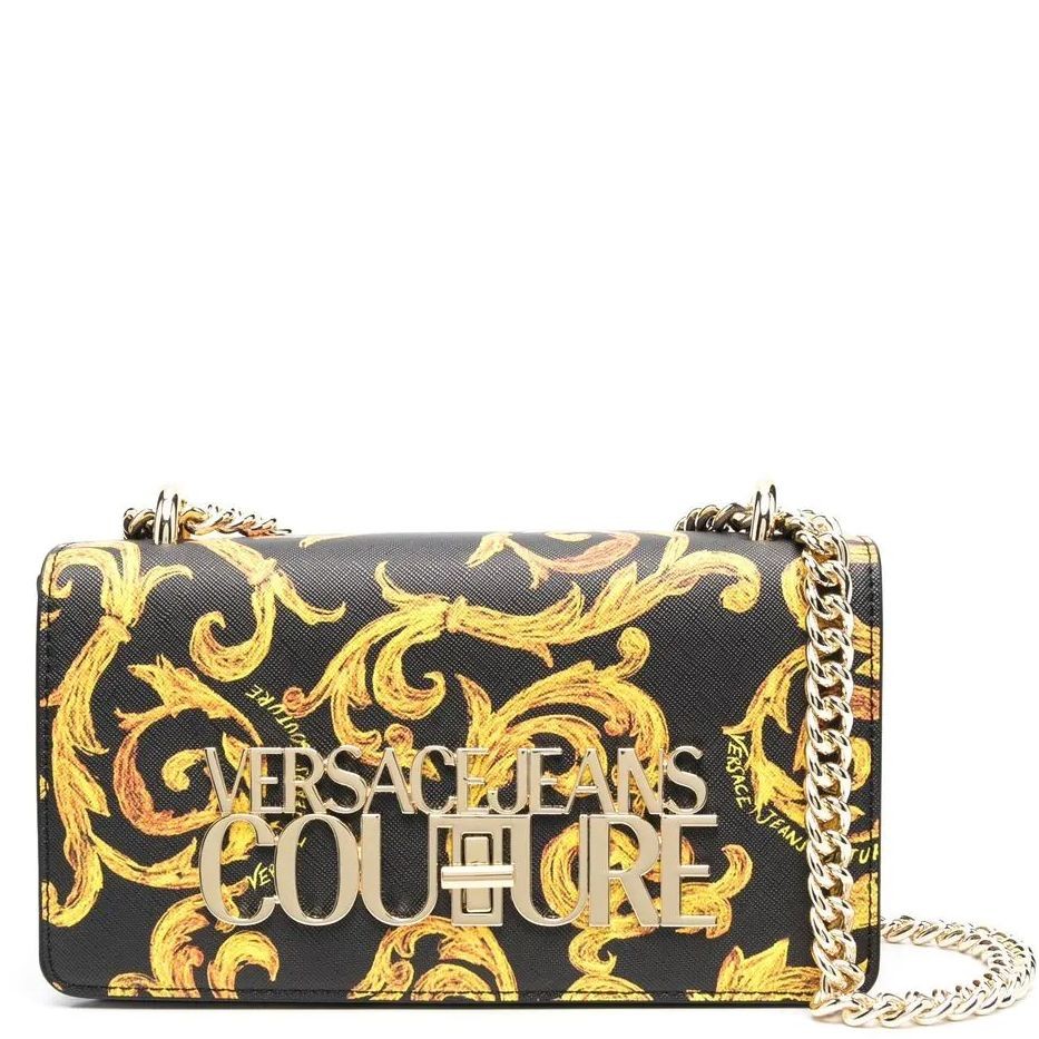 VERSACE JEANS CUTURE Rankinė per petį moterims, BLACK/GOLD, Range l - logo lock crossbody 1