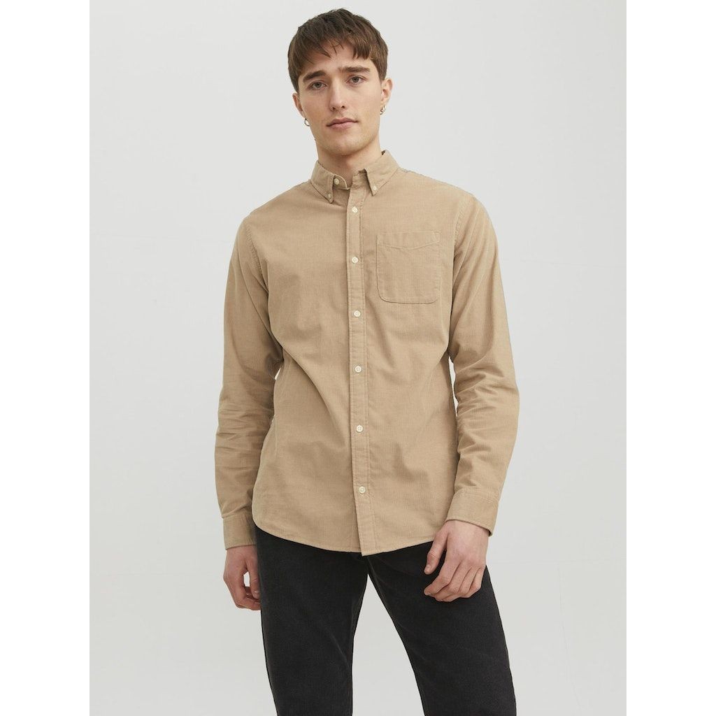 JACK & JONES Marškiniai ilgomis rankovėmis vyrams, Ruda, Classic cord shirt 2