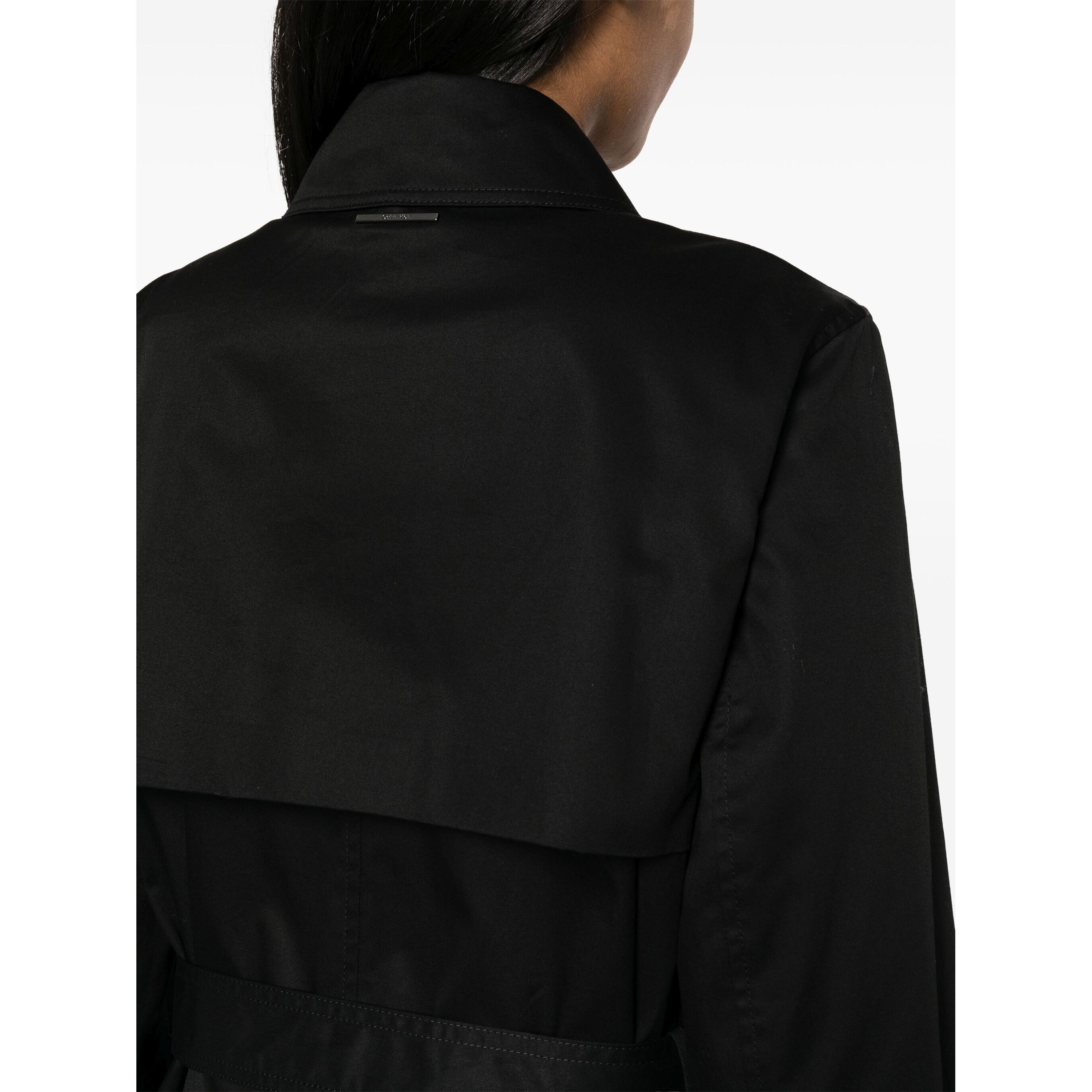 CALVIN KLEIN Paltas moterims, Juoda, Trench coat 4