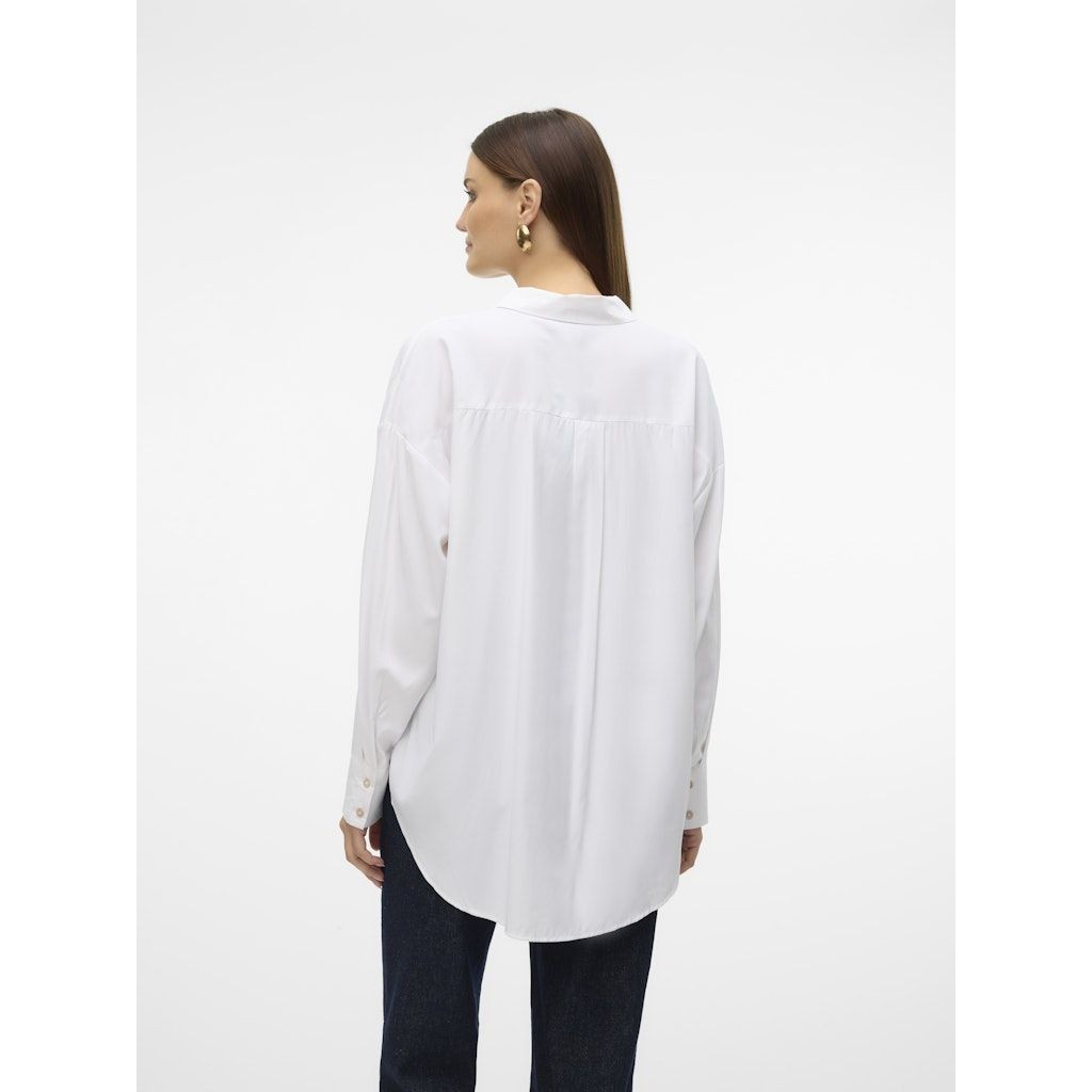 VERO MODA Marškiniai ilgomis rankovėmis moterims, Balta, Nora oversize shirt 3