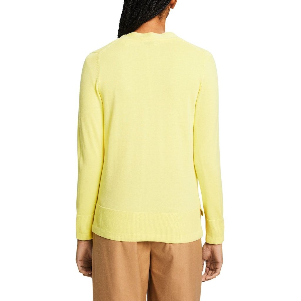 ESPRIT Kardiganas moterims, Geltona, v-neck cotton cardigan 3