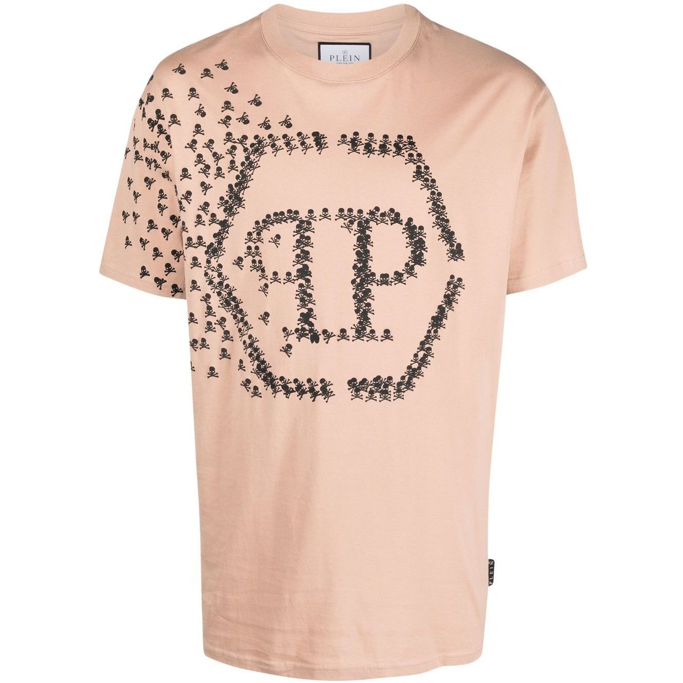 PHILIPP PLEIN Marškinėliai trump. rankovėmis vyrams, Smėlio, T-shirt Round Neck SS