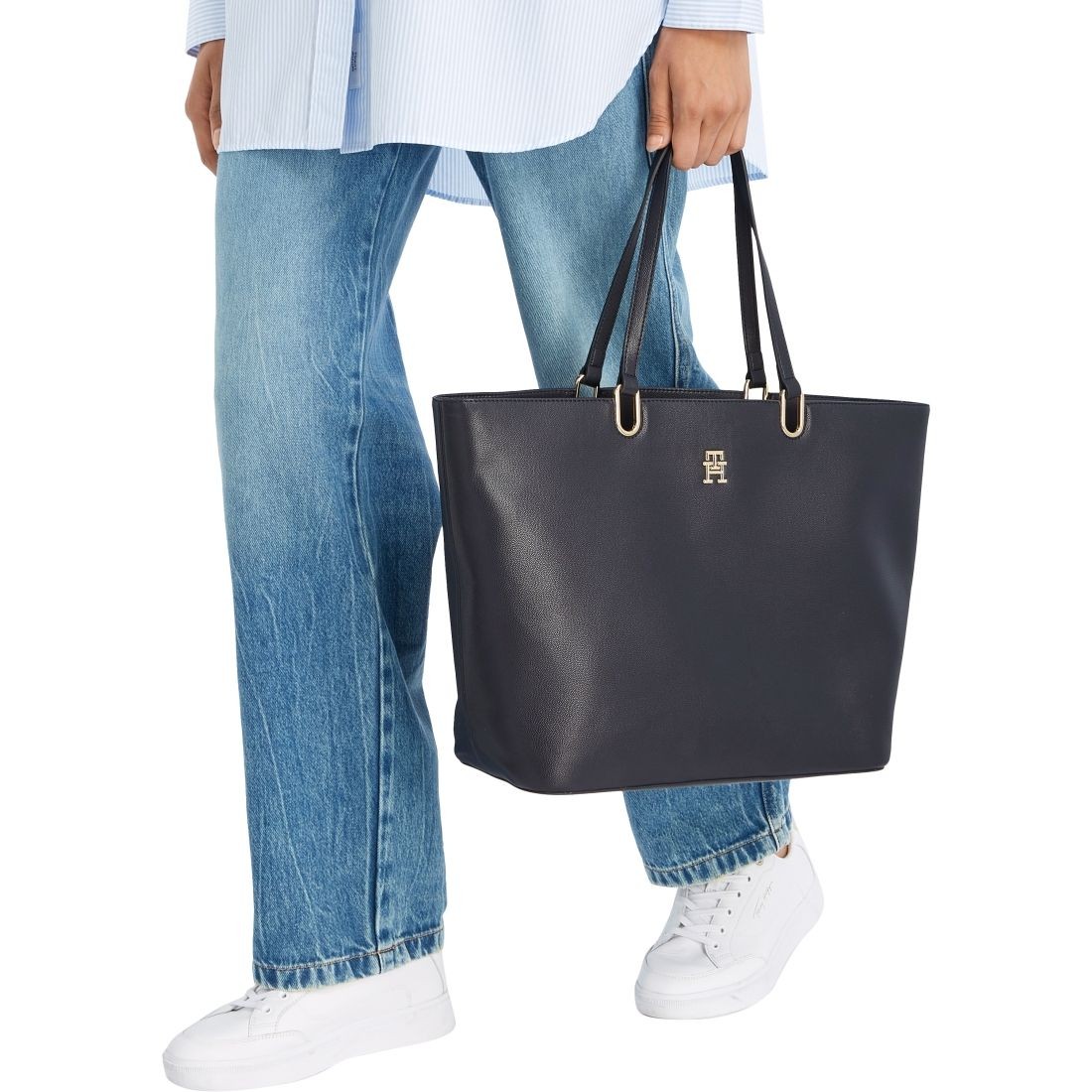 TOMMY HILFIGER Pirkinių krepšys moterims, Mėlyna, Timeless tote 3