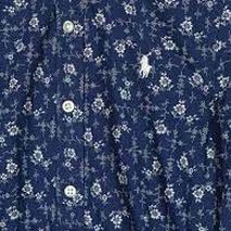 RALPH LAUREN KIDS Midi suknelė mergaitėms, Mėlyna, Floral cotton shirtdress (2-6x 2