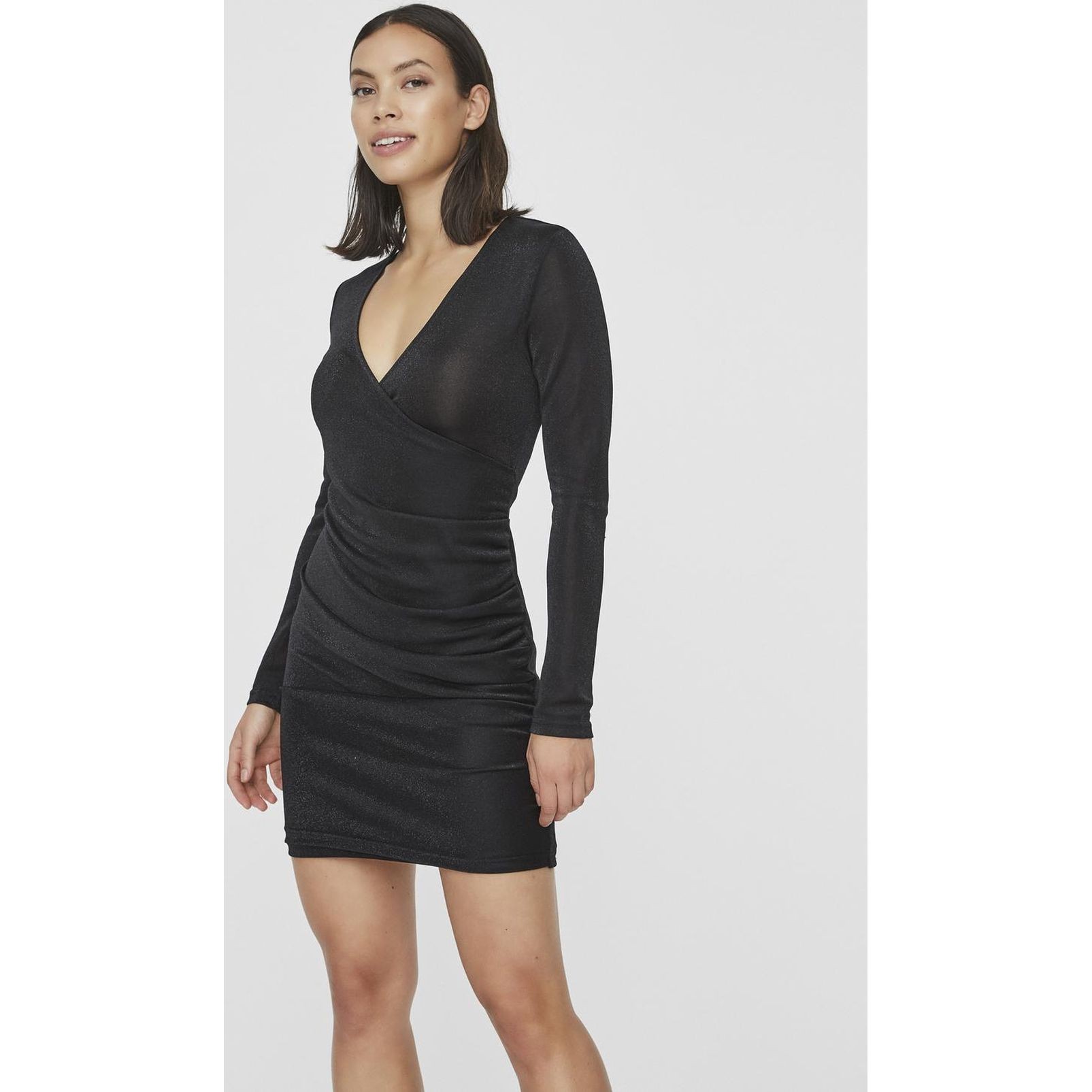 VERO MODA Mini suknelė moterims, Juoda, VMDENISE LS SHOR 5