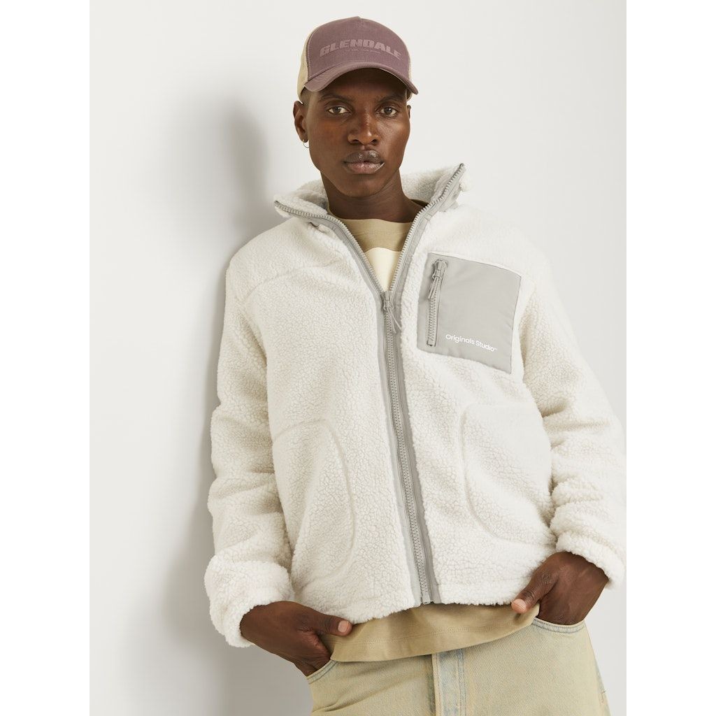 JACK & JONES Lengva striukė vyrams, Balta, Vester bro teddy jacket 7