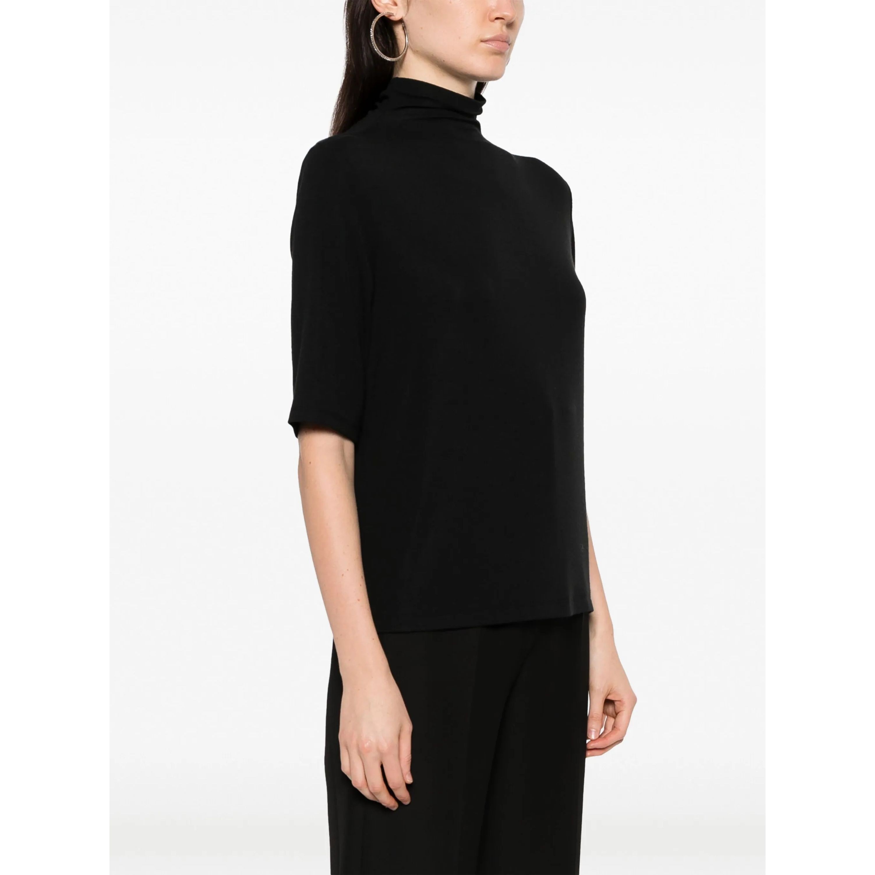 VINCE Megztinis moterims, Juoda, Relaxed elbow sweater 3