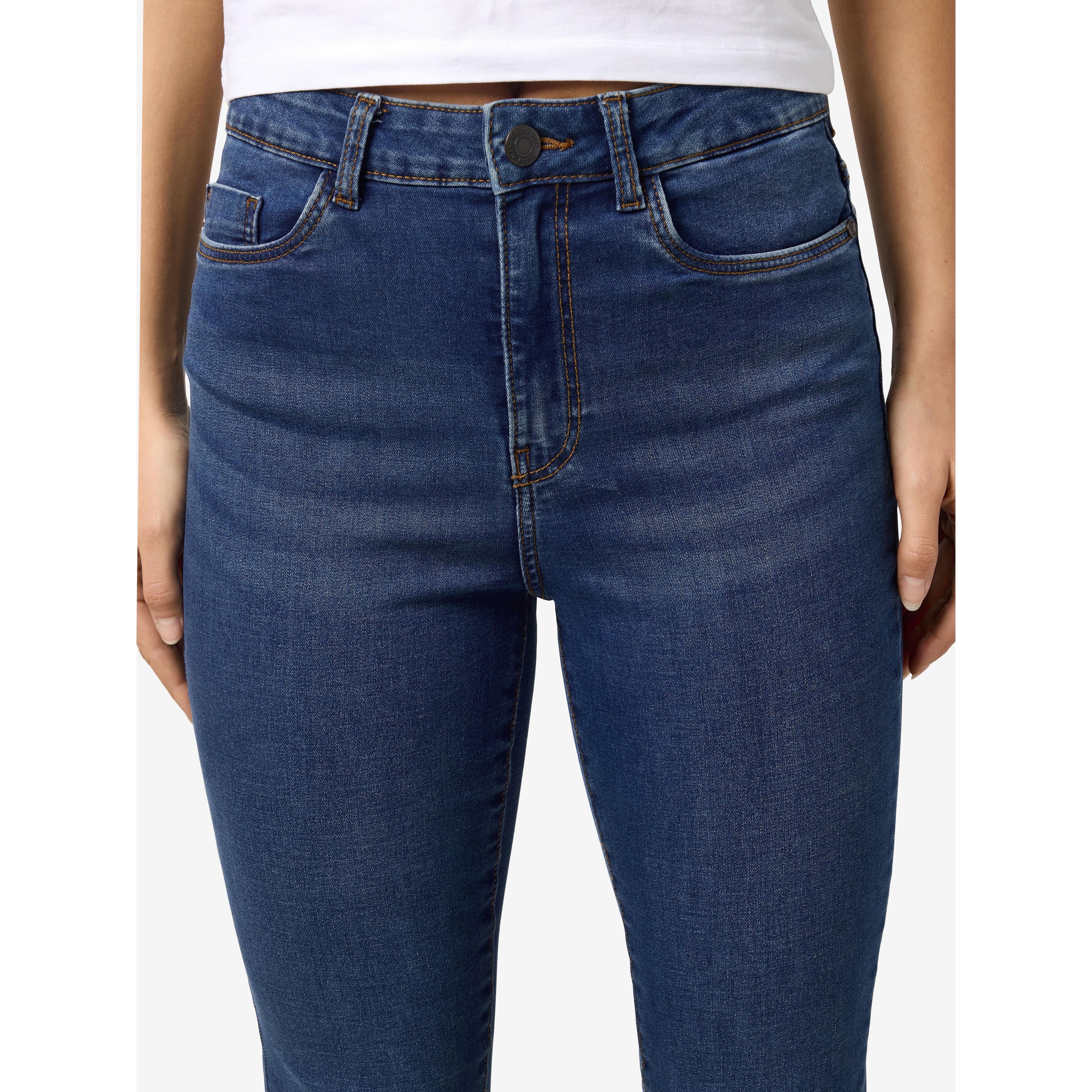 NOISY MAY Aptempti džinsai moterims, Mėlyna, NMSALLIE HW FLARE JE 3