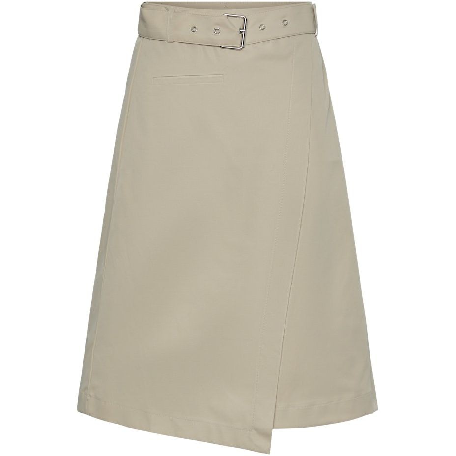 PIECES Midi sijonas moterims, Balta, PCJENNI HW ASYMMETRI 1