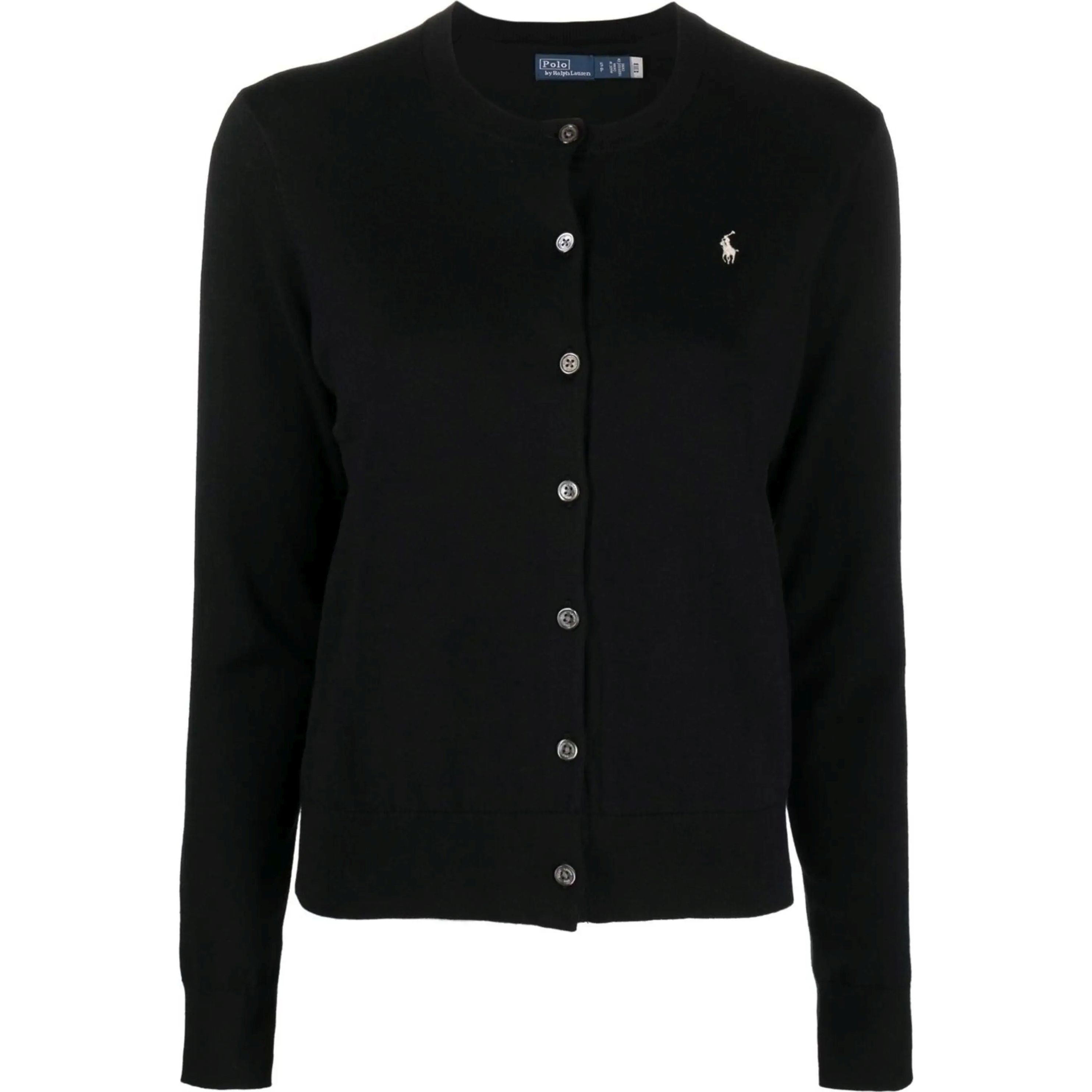 POLO RALPH LAUREN Kardiganas moterims, Juoda, Long sleeve cardigan