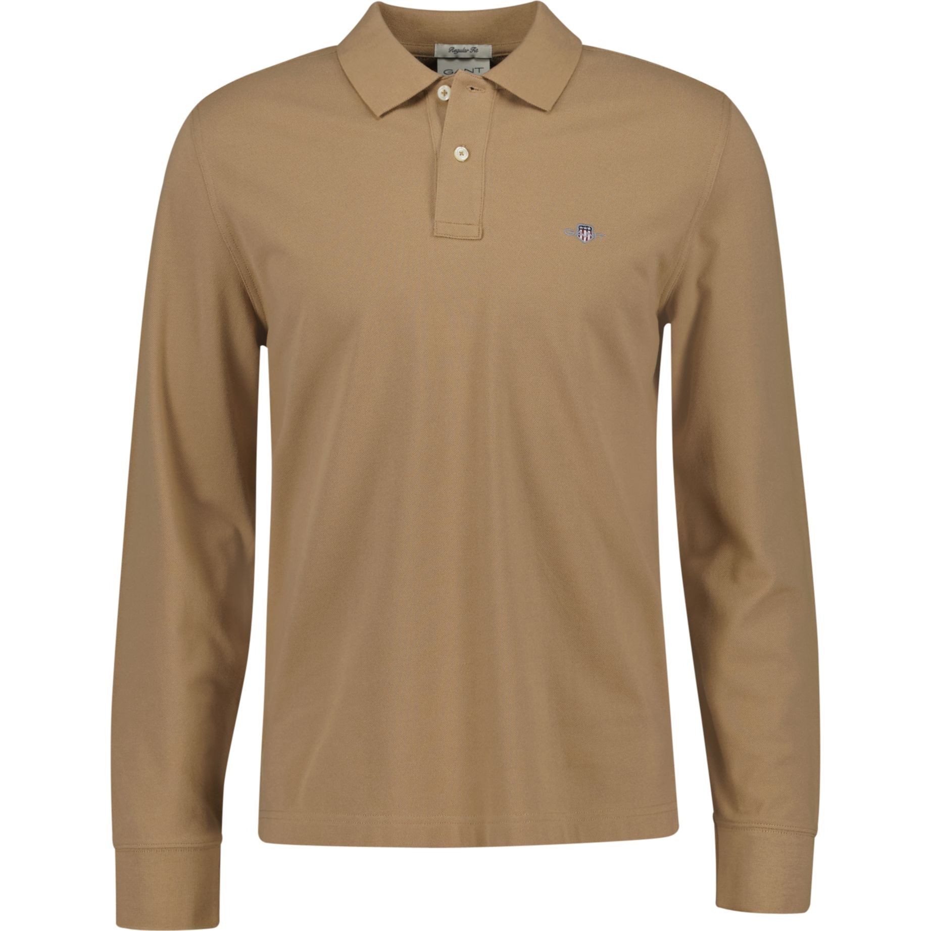 GANT Polo marškiniai ilgos rank. vyrams, Chaki, Reg shield ls pique polo 1
