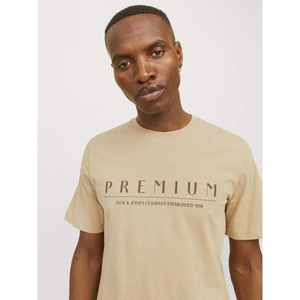 JACK & JONES Marškinėliai vyrams, Smėlio, JPRSTAR TEE SS CREW 7