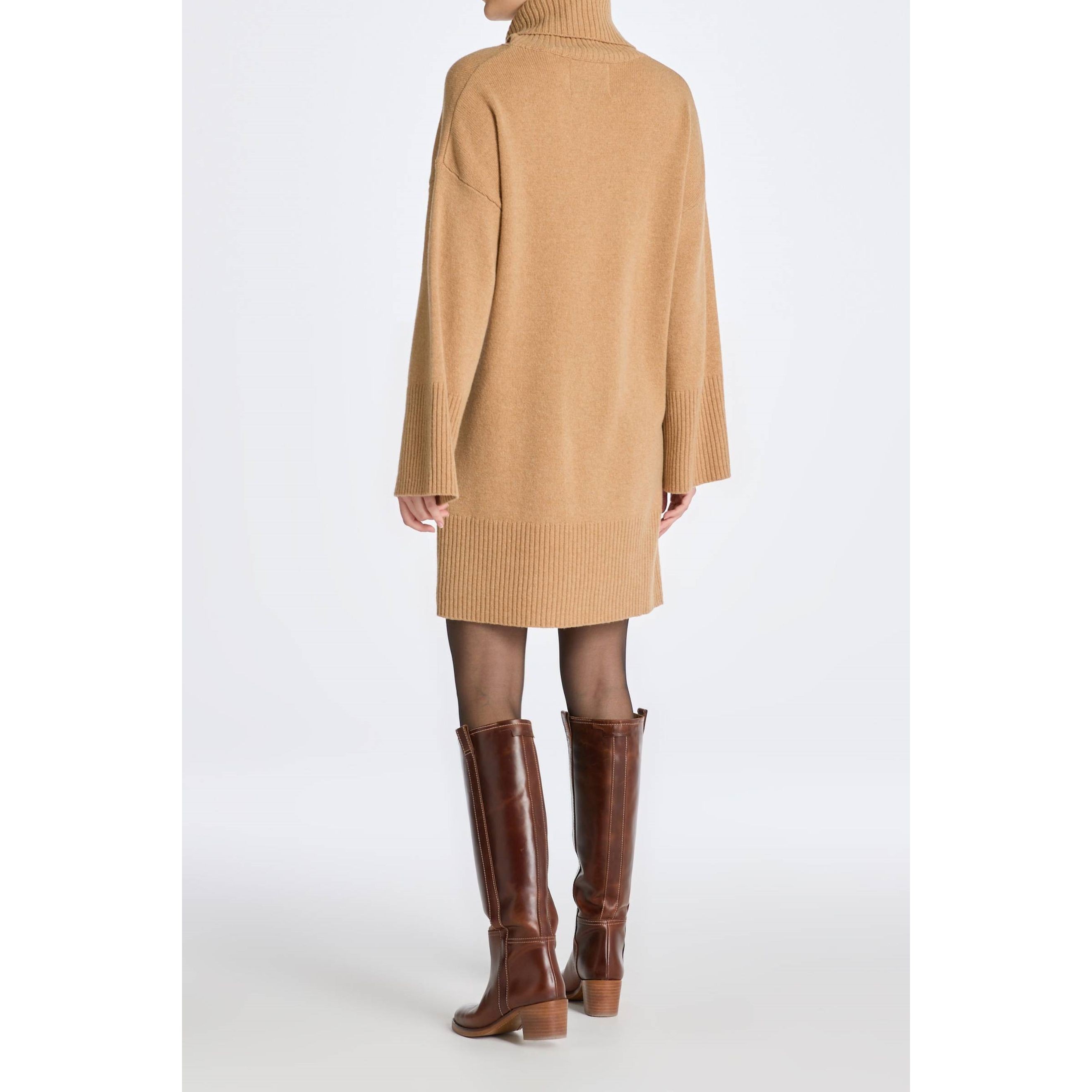 GANT Midi suknelė moterims, Žalia, LOUNGE ROLLNECK DRESS 3