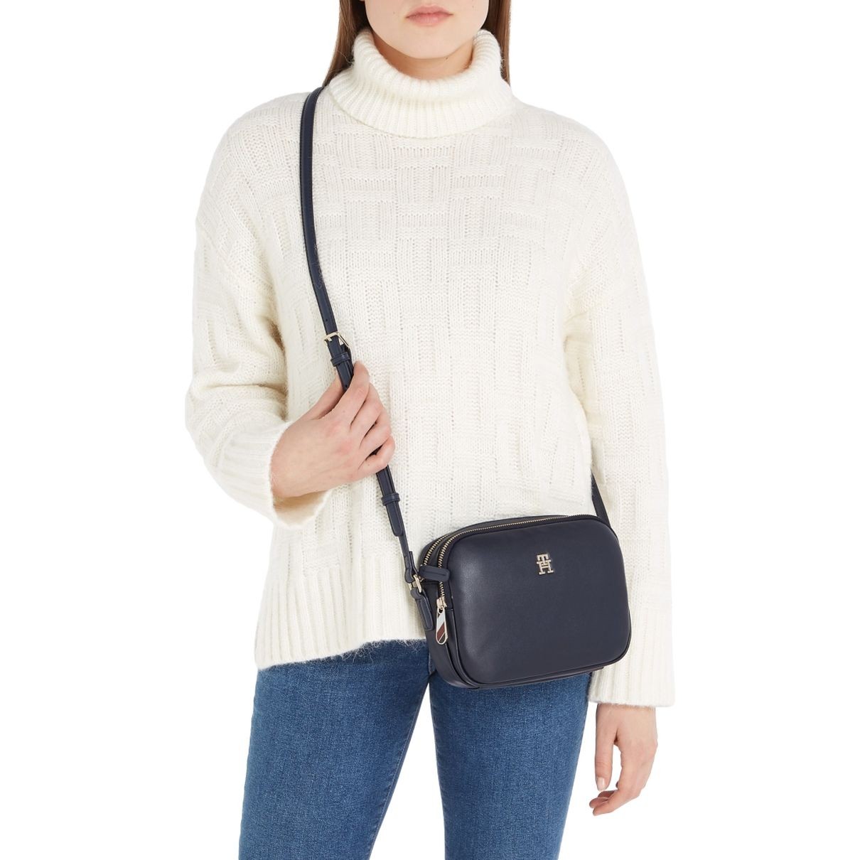 TOMMY HILFIGER Rankinė per petį moterims, Mėlyna, Poppy plus crossover 5