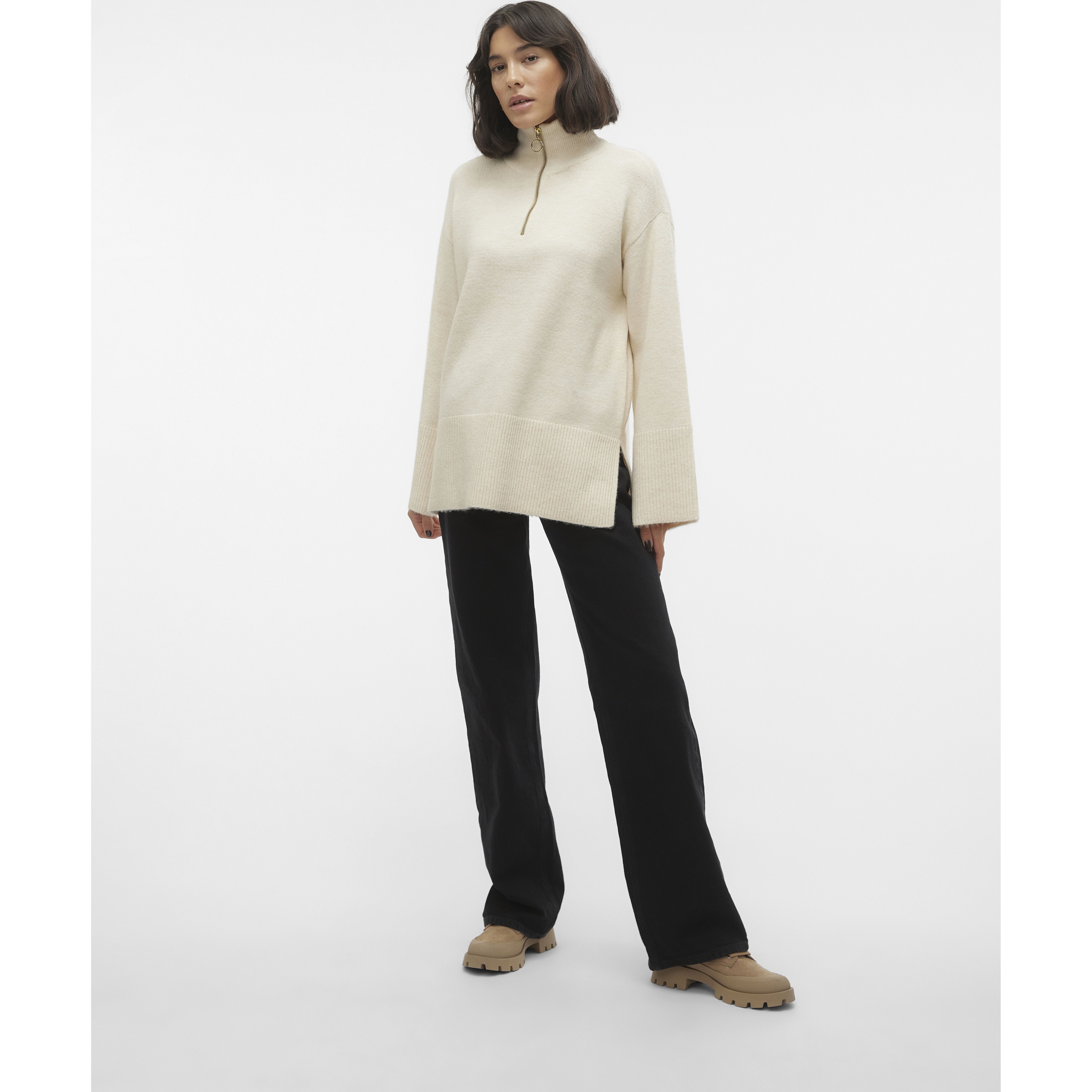 VERO MODA Megztinis moterims, Pilka, VMPHILINE LS HIG 3