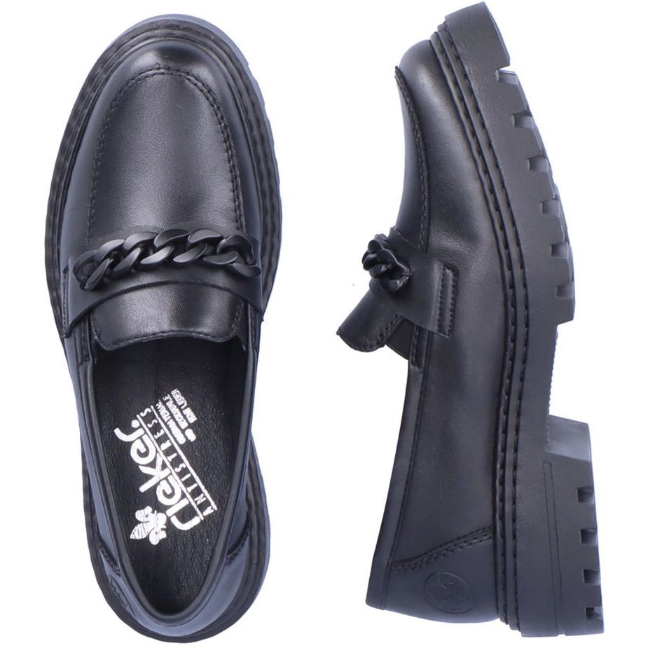 RIEKER Loaferiai moterims, Juoda, LOAFERS 11