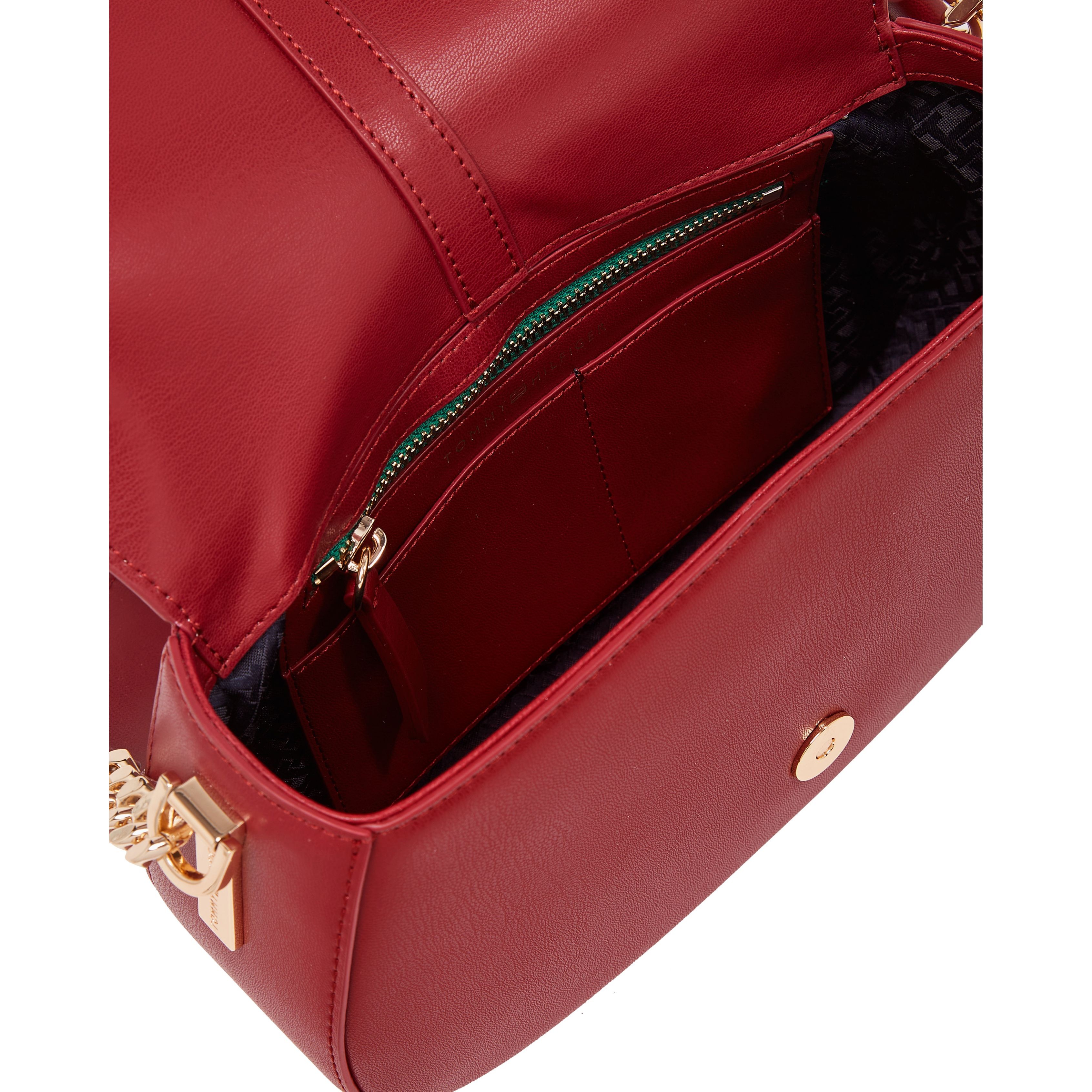 TOMMY HILFIGER Rankinė per petį moterims, Raudona, Heritage saddle bag 4