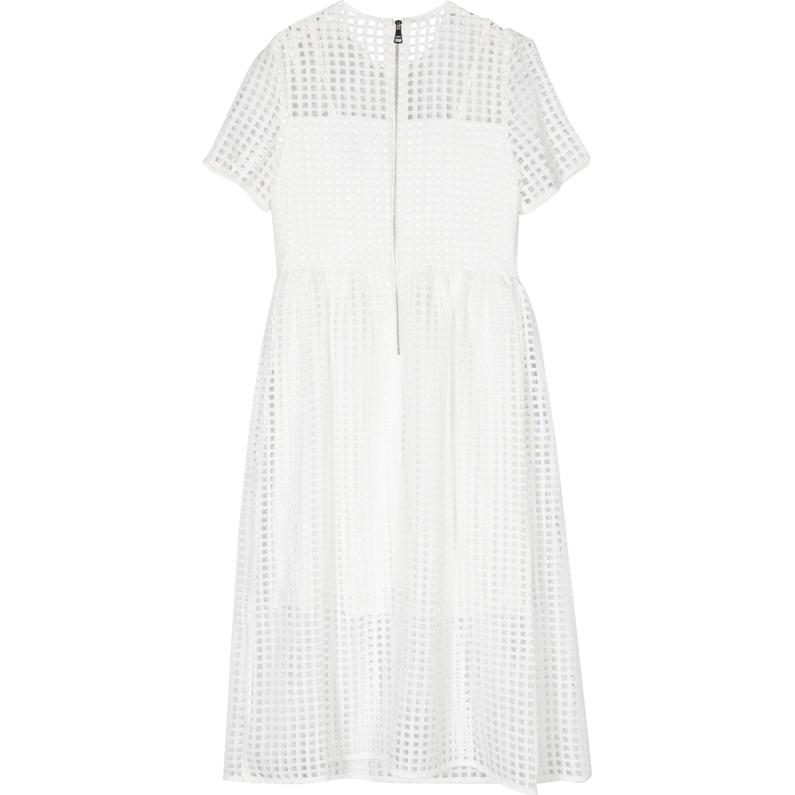 DKNY Midi suknelė moterims, Kūno, S/s grid lace jewel neck midi 2