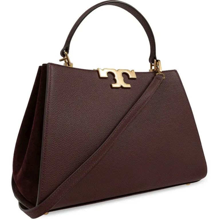 TORY BURCH Pirkinių krepšys moterims, Ruda, Eleanor pebbled satchel 3
