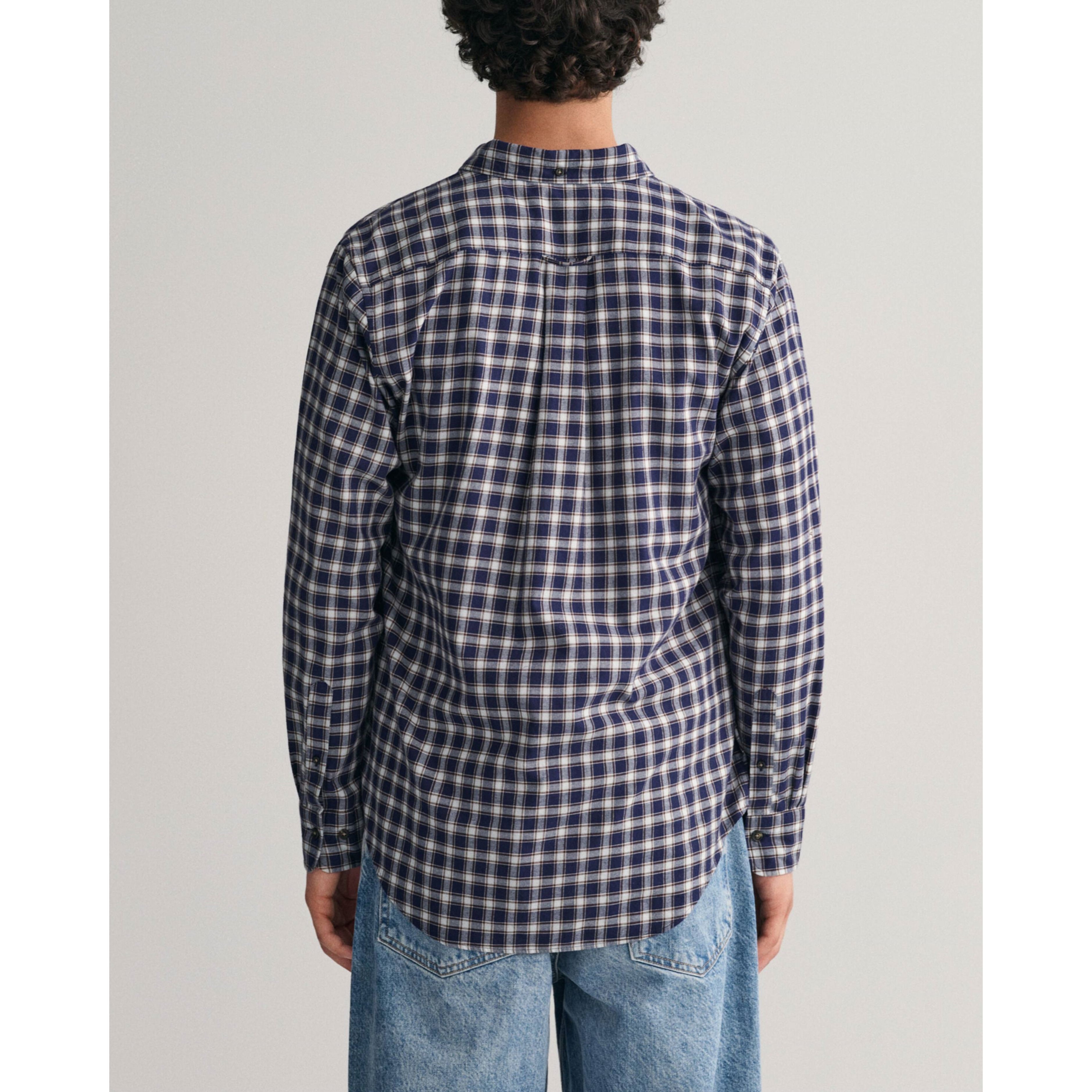 GANT Marškiniai vyrams, Mėlyna, REG MICRO TARTAN FLANNEL SHIRT 3