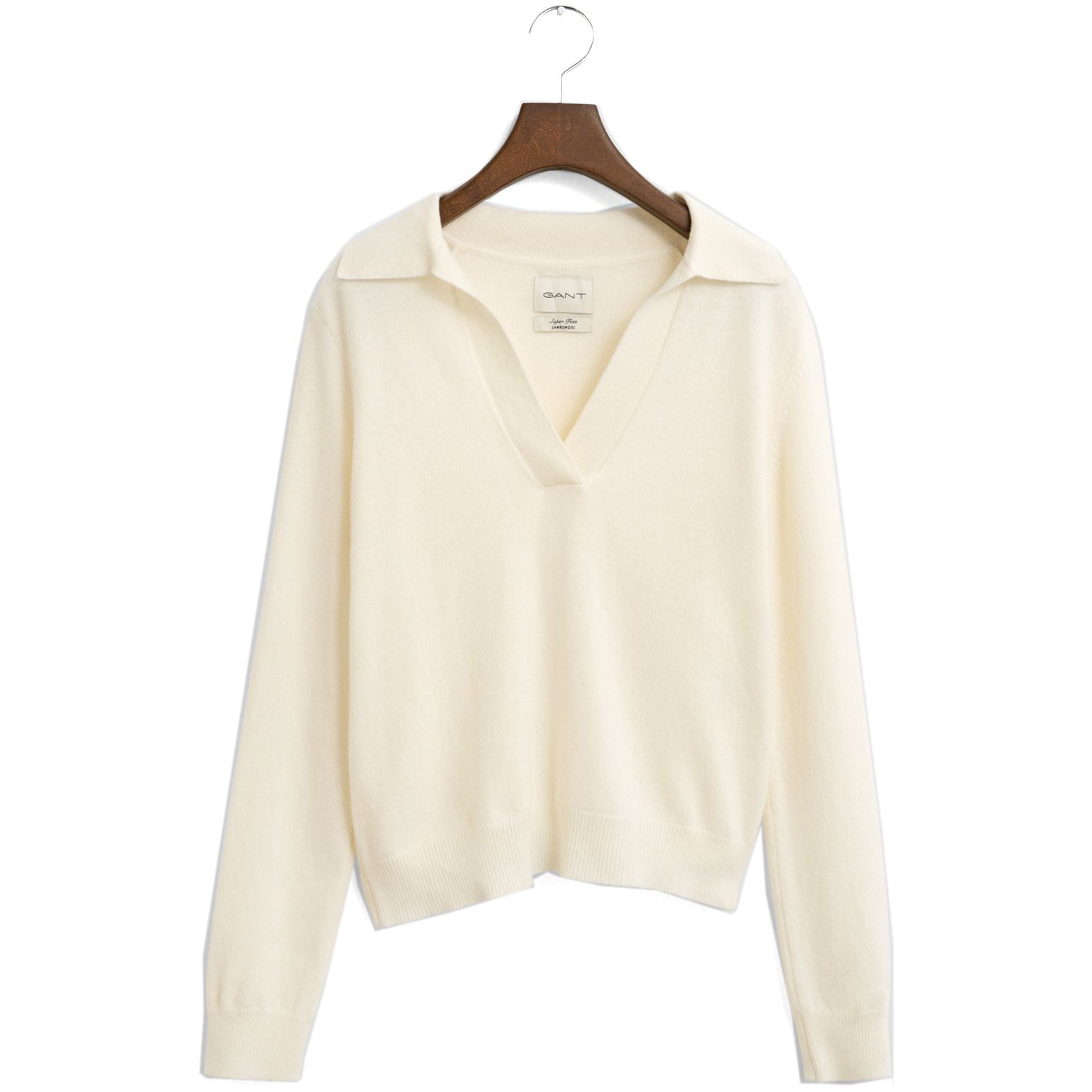 GANT Megztinis moterims, Smėlio, superfine lambswool rugger