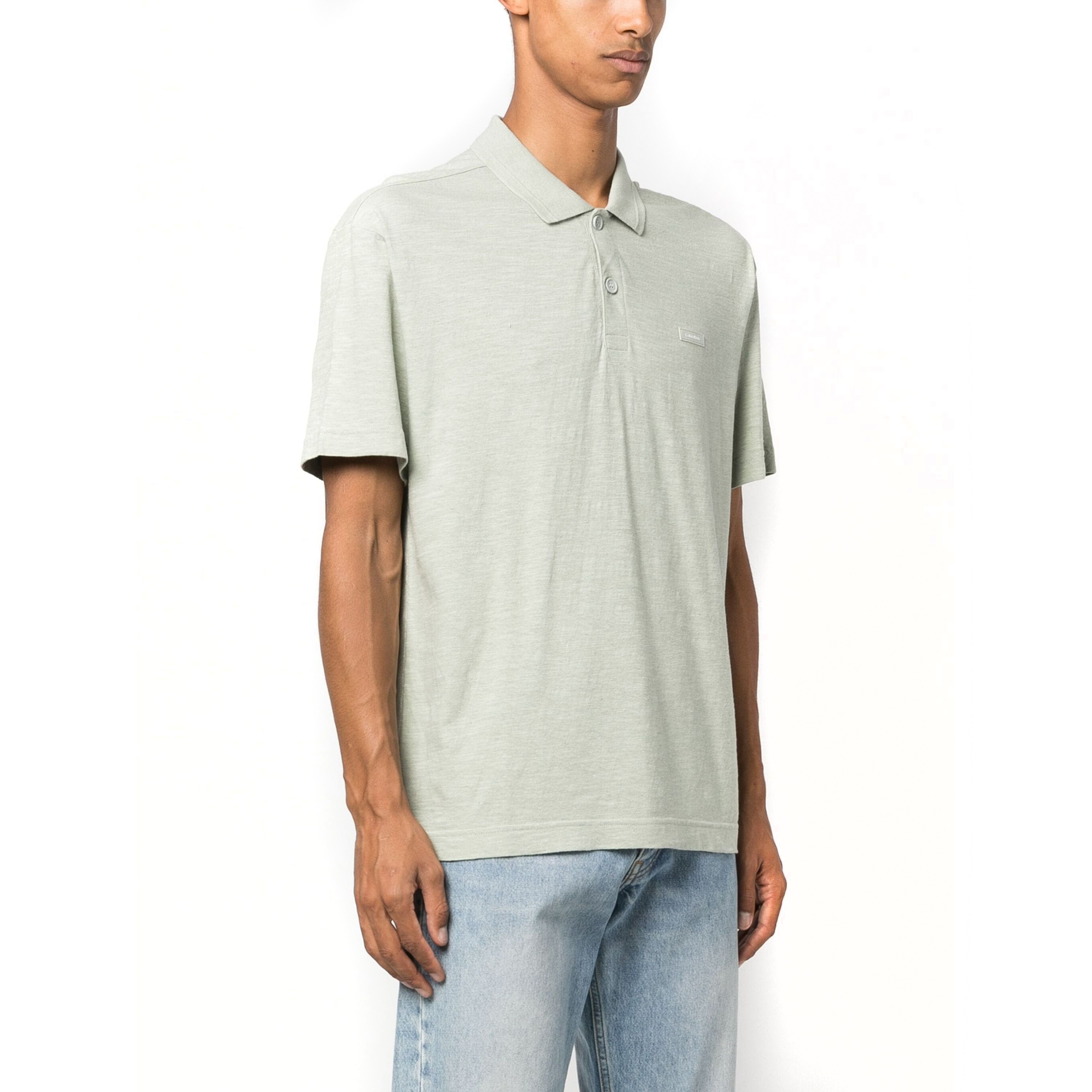 CALVIN KLEIN Polo marškiniai trumpos rank. vyrams, Pilka, Polo linen blend comfort 2