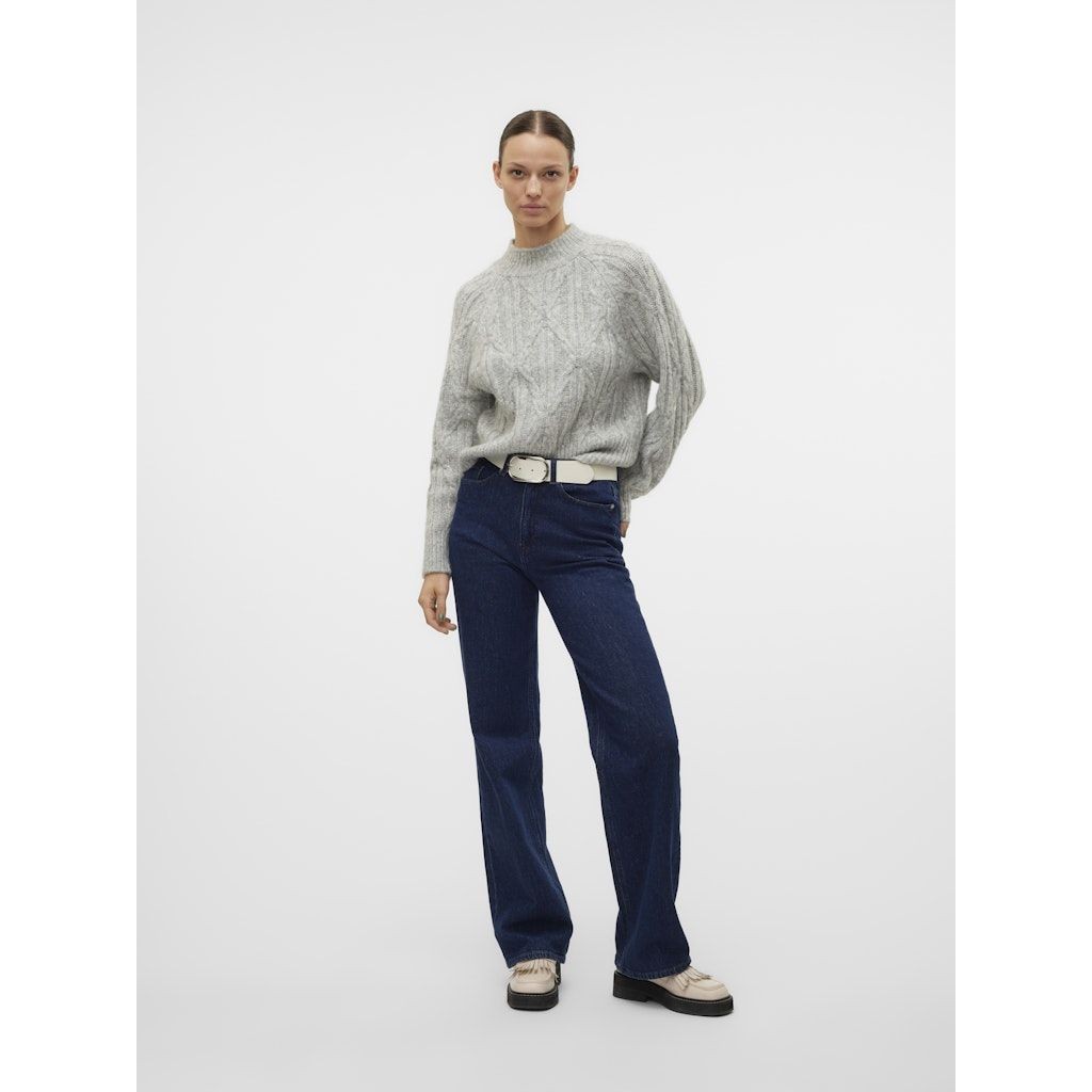 VERO MODA Megztinis su kaklu moterims, Pilka, Baily highneck pullover 4
