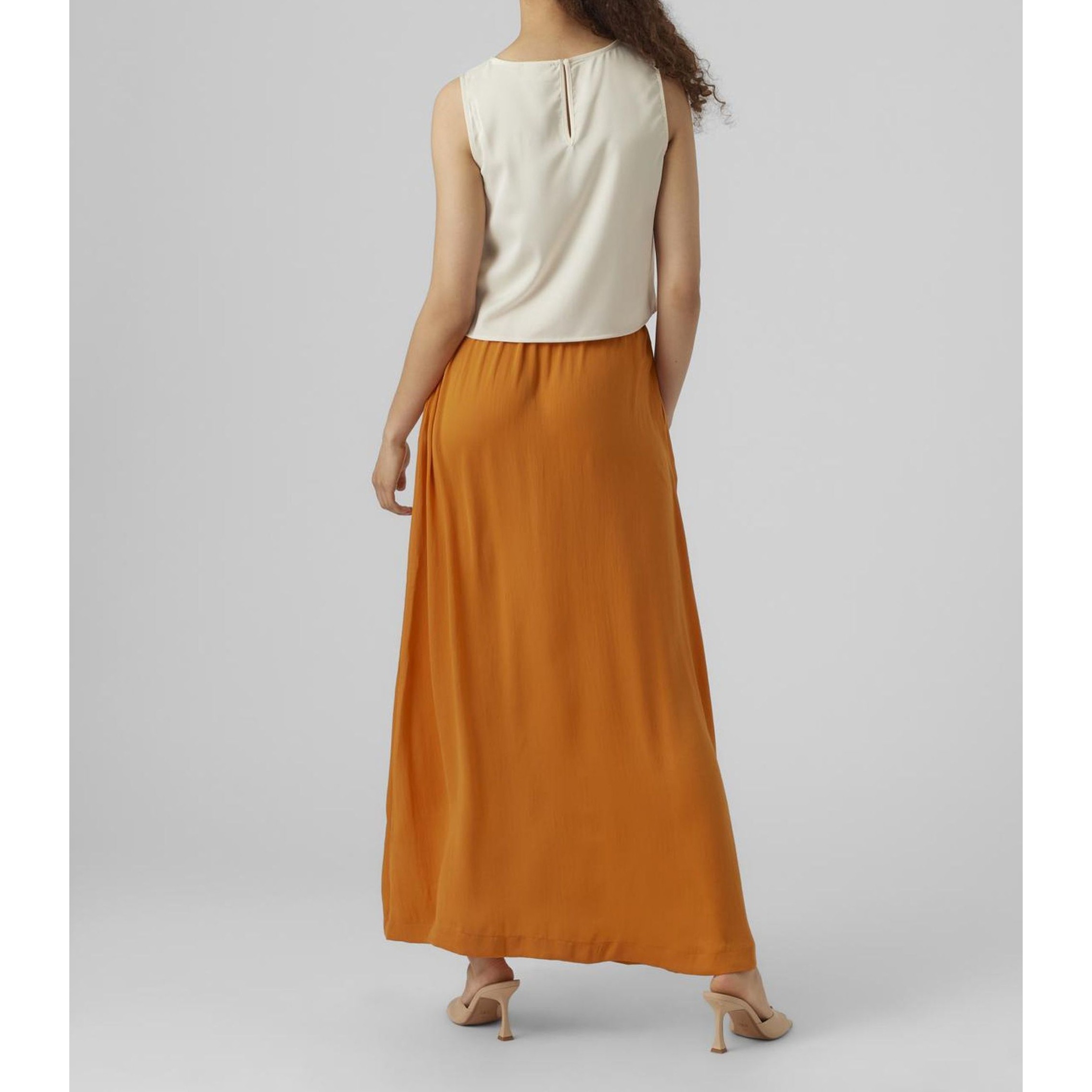 VERO MODA Maxi sijonas moterims, Oranžinė, VMFABIANA HW LONG SKI 3