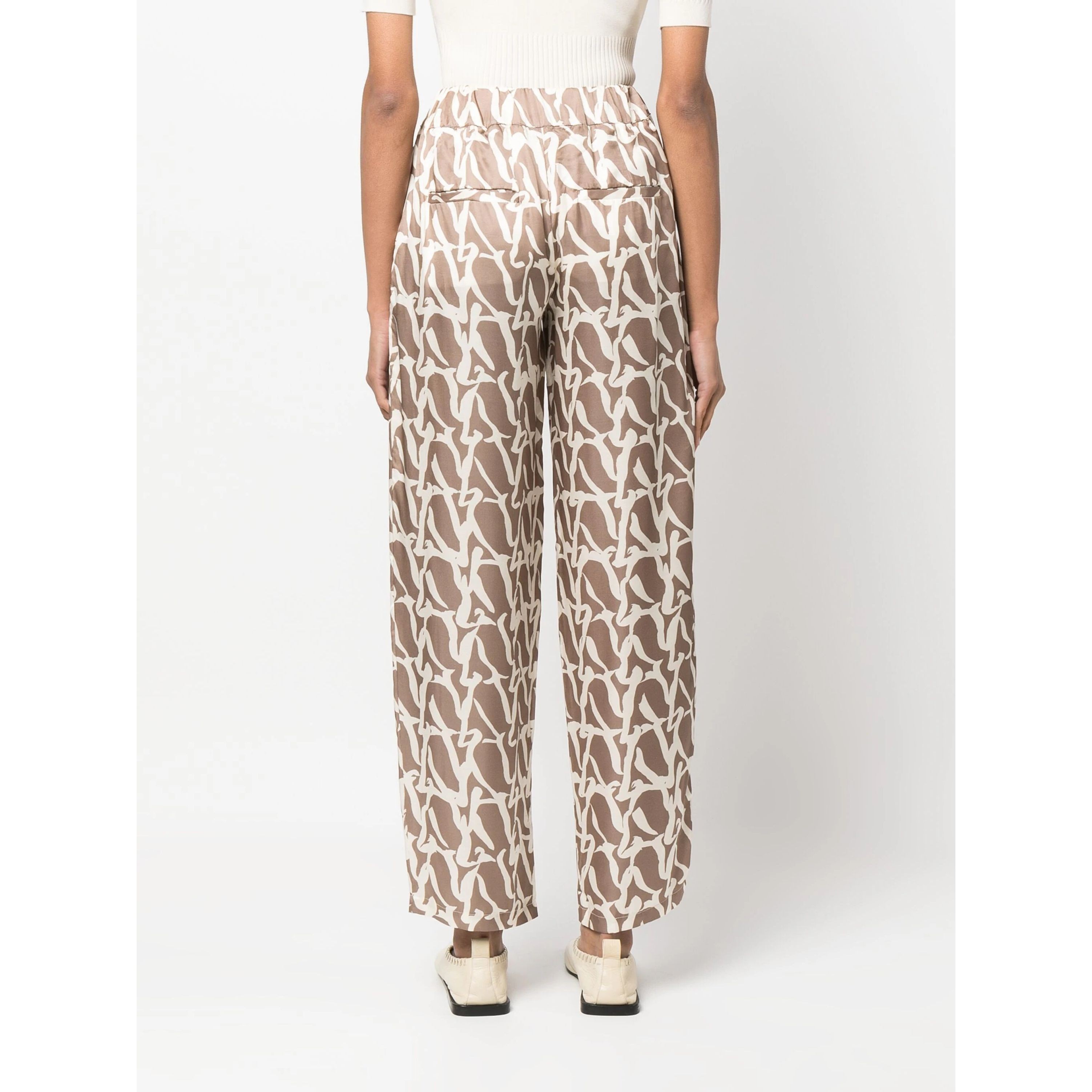 AERON Laisvalaikio kelnės moterims, Marga, Silk print drawstring pants 3