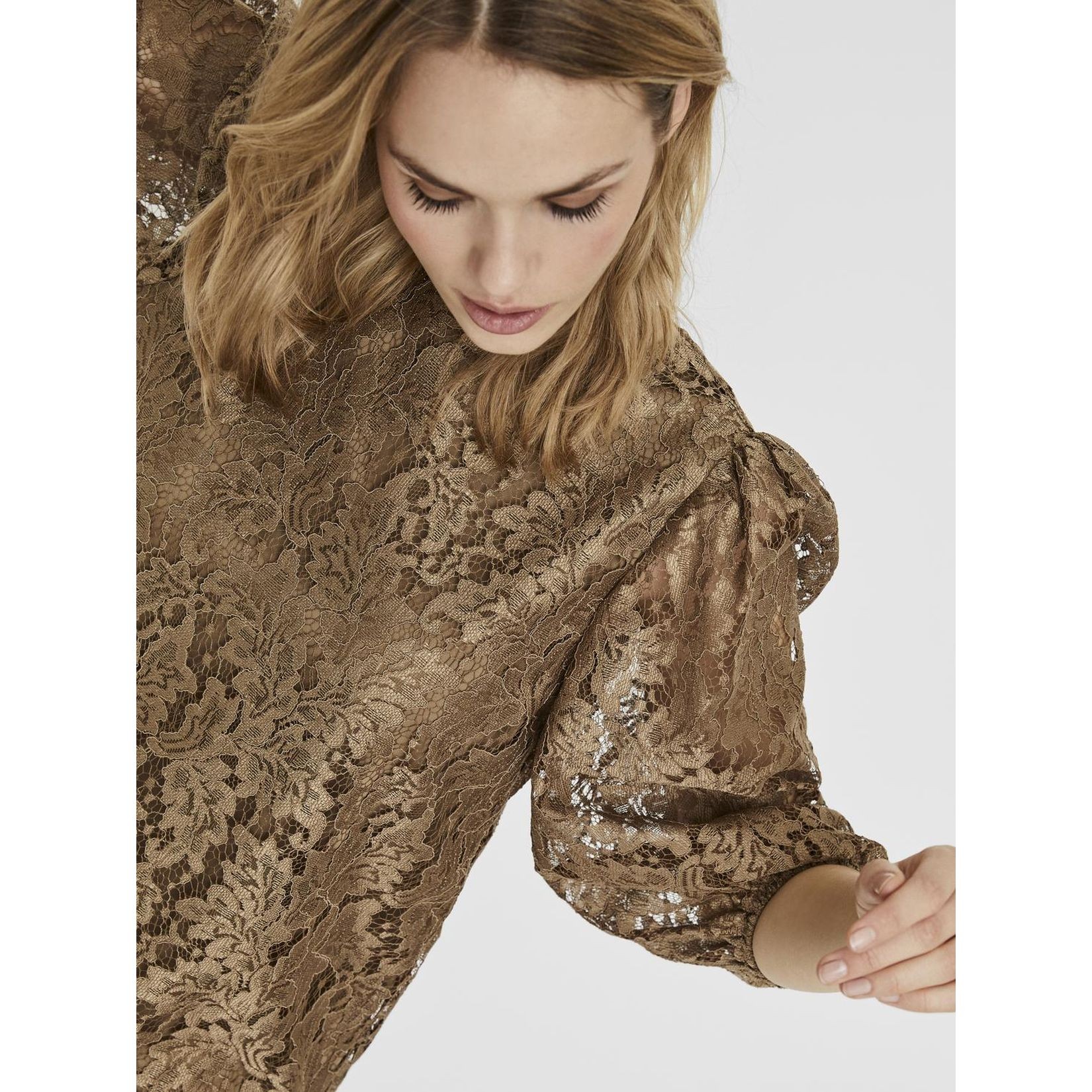 VERO MODA Palaidinės moterims, Ruda, VMBONNA 3/4 LACE 5