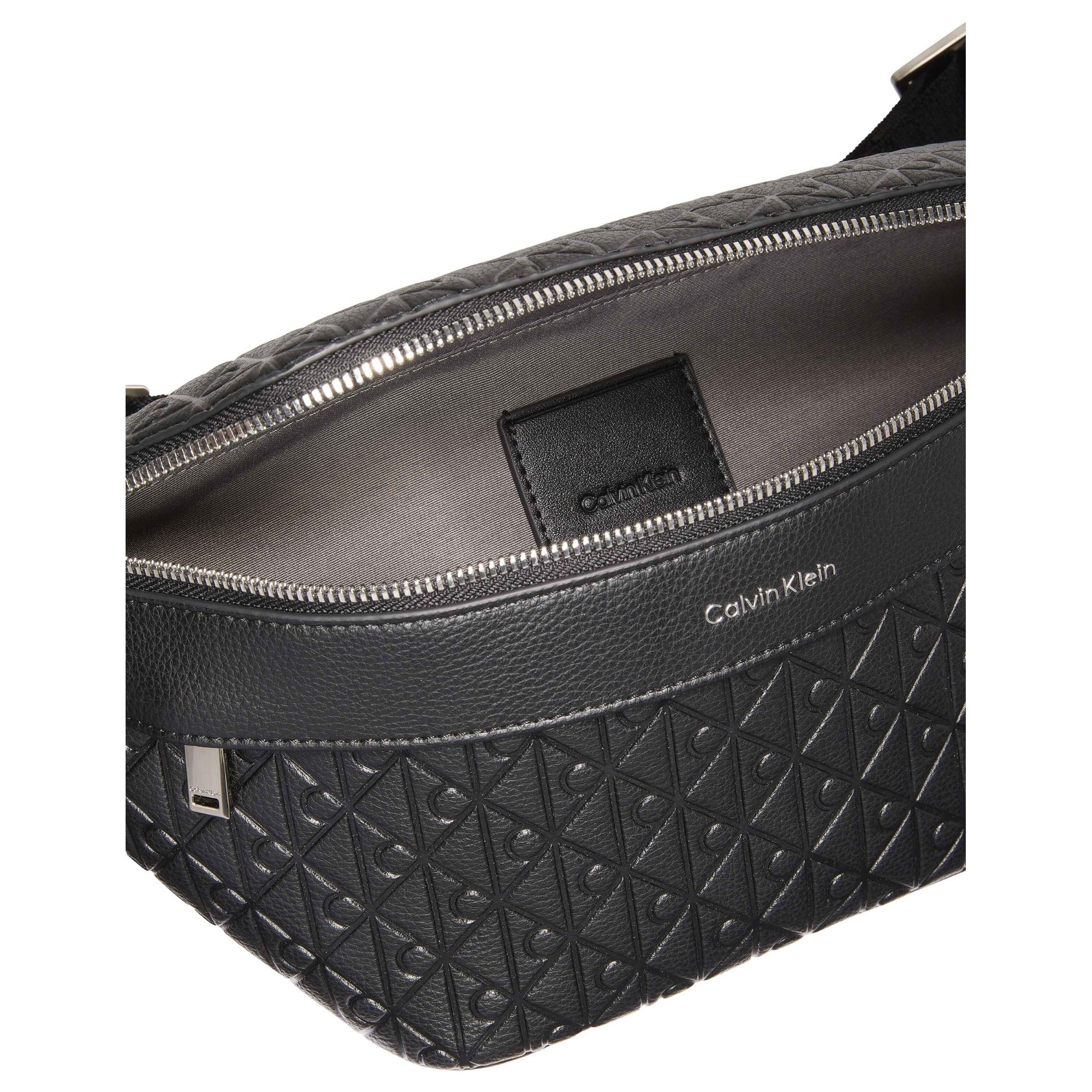 CALVIN KLEIN Rankinė per juosmenį vyrams, Juoda, emblem aop emboss waistbag 3