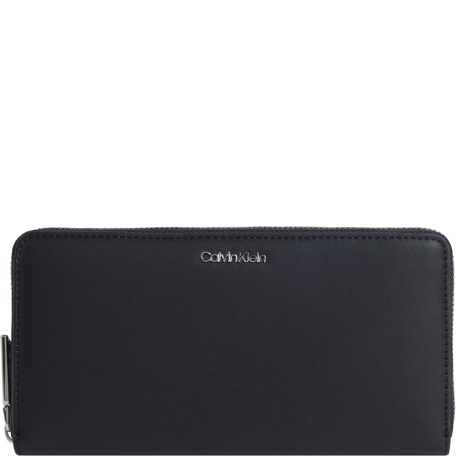 CALVIN KLEIN Piniginė moterims, Juoda, Must large zip around wallet 1