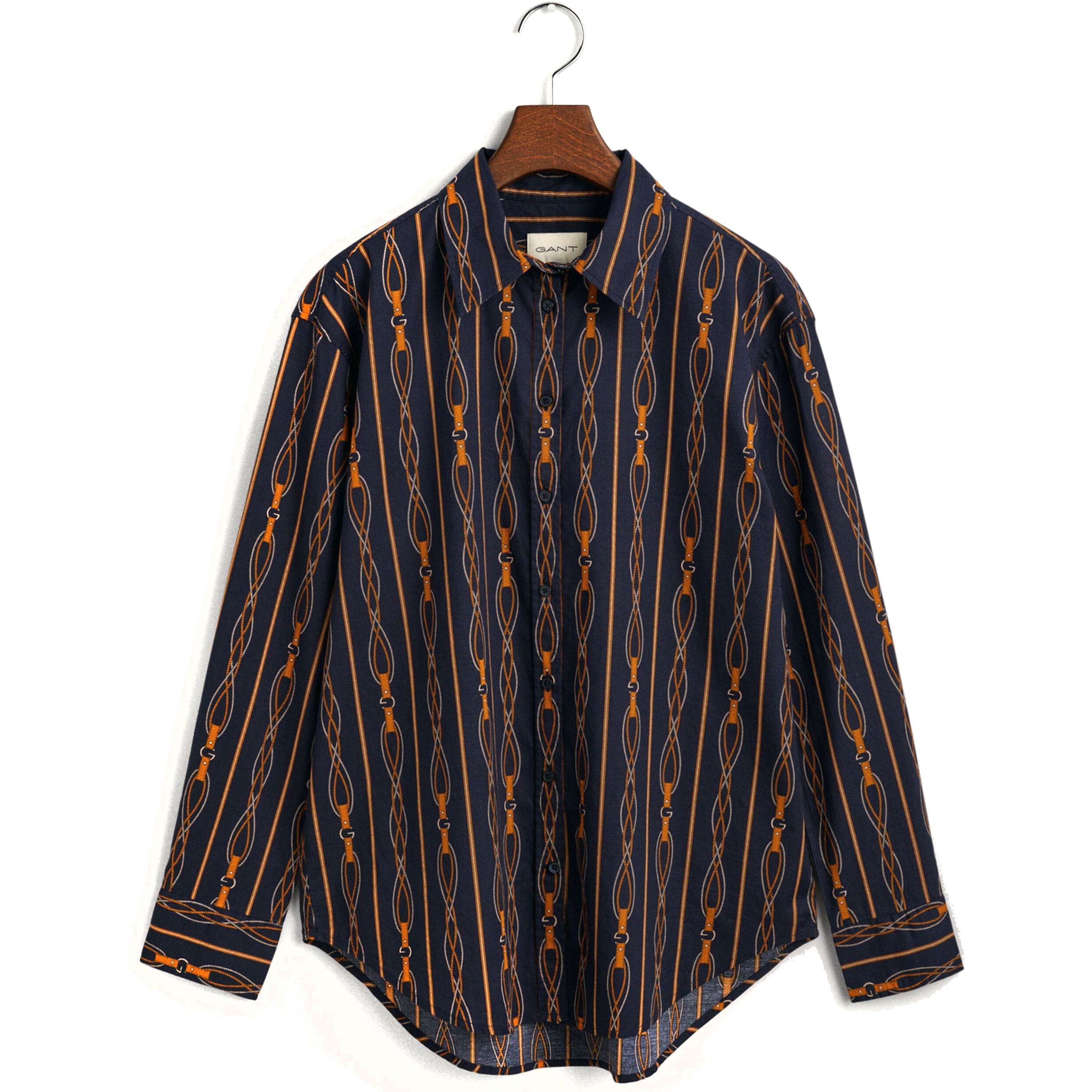 GANT Marškiniai moterims, Mėlyna, REL ROPE STRIPE COT 1