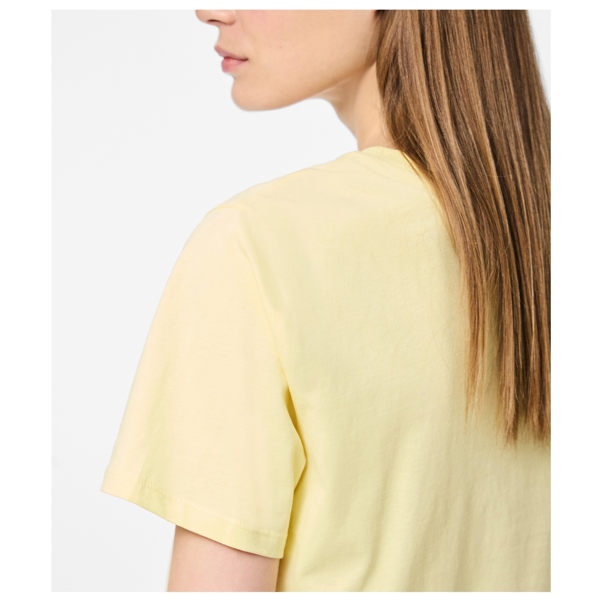 PIECES Marškinėliai moterims, Geltona, Ria solid 4