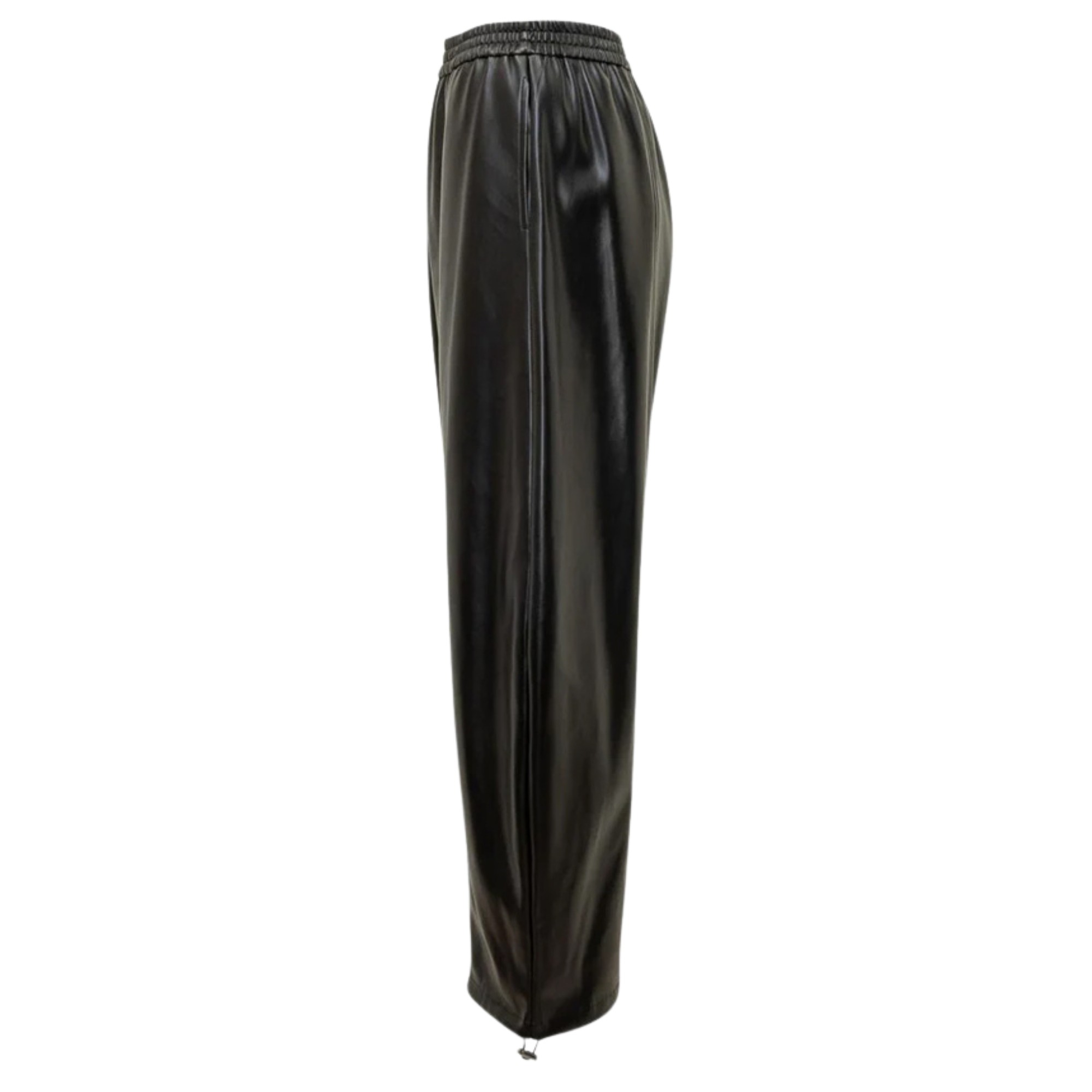 PINKO Odinės kelnės moterims, Juoda, Faux leather balloon trousers 3