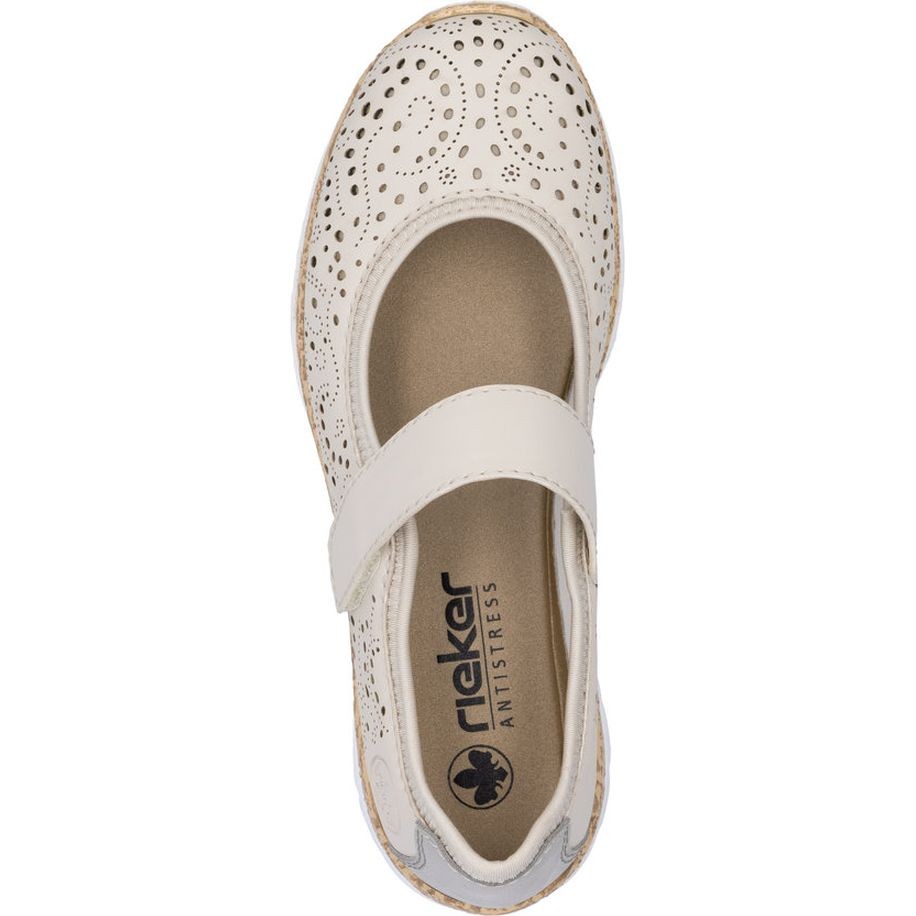 RIEKER Balerinos moterims, Smėlio, Ballerina with strap 5