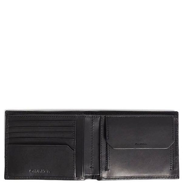 CALVIN KLEIN Piniginė vyrams, Juoda, SUBTLE MIX BIFOLD 5CC W/COIN L 3
