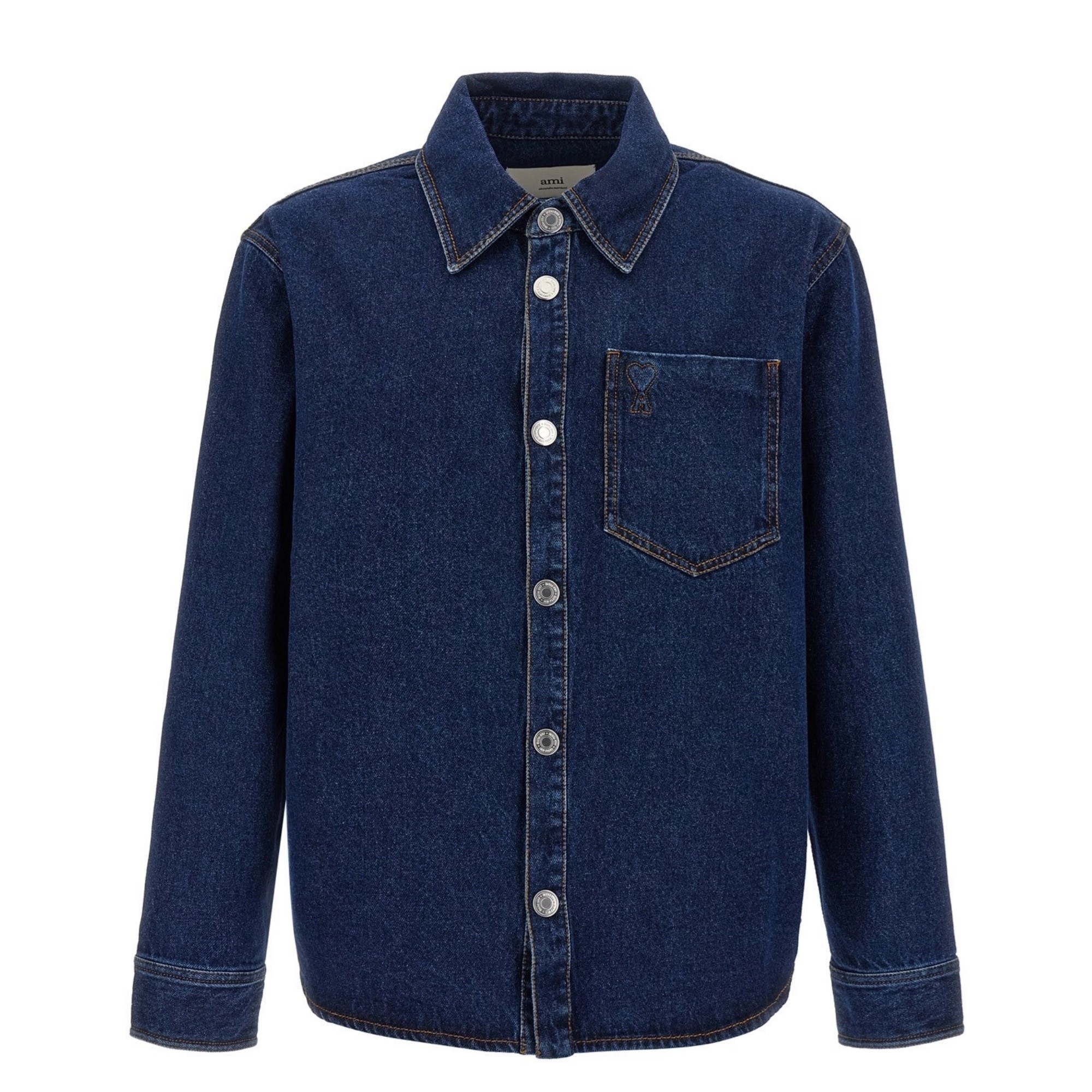 AMI PARIS Džinsinis švarkas, Mėlyna, Ami de coeur overshirt 1