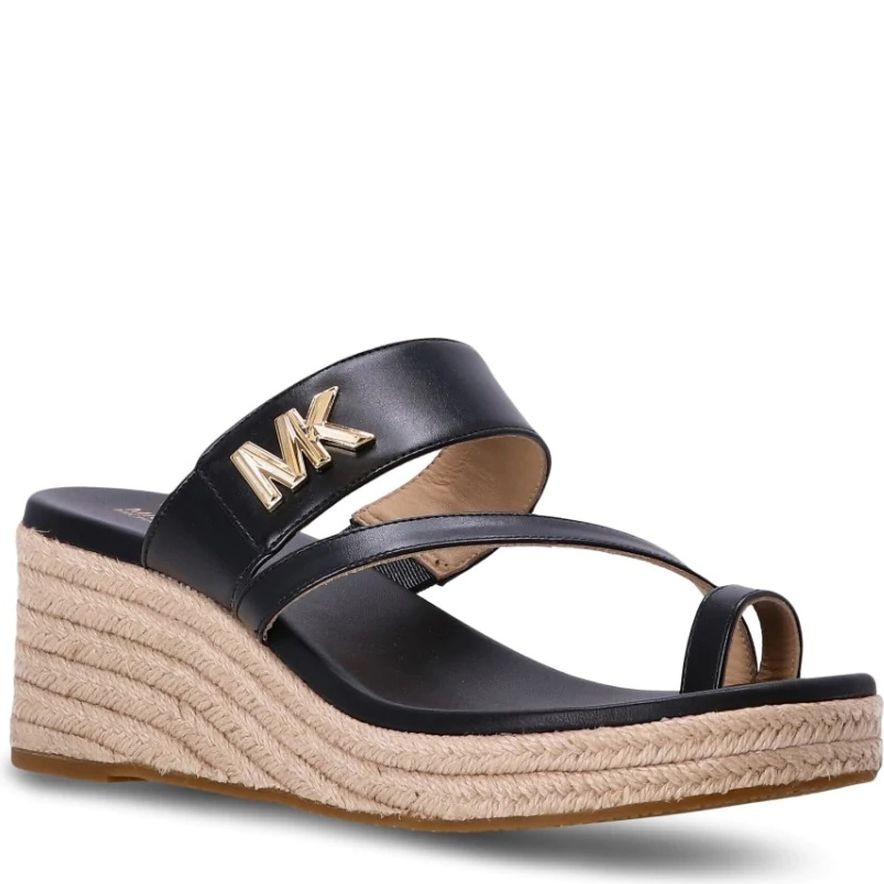 MICHAEL KORS Basutės moterims, Juoda, Jilly mid wedge sandals 1