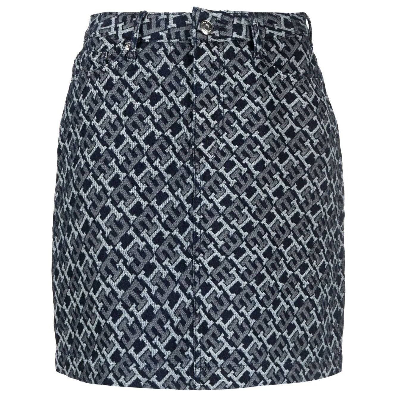 TOMMY HILFIGER Midi sijonas moterims, Marga, Denim short monogram skirt 1