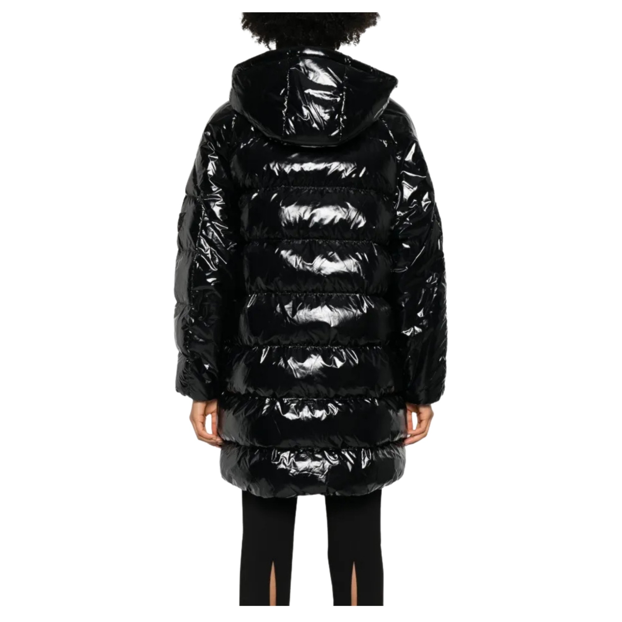 PINKO Pūkinė striukė moterims, Juoda, Burro quilted jacket 3