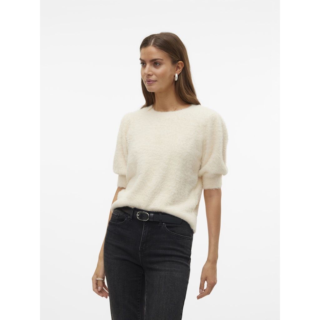 VERO MODA Megzta palaidinė moterims, Smėlio, Alina o-neck pullover boo 2