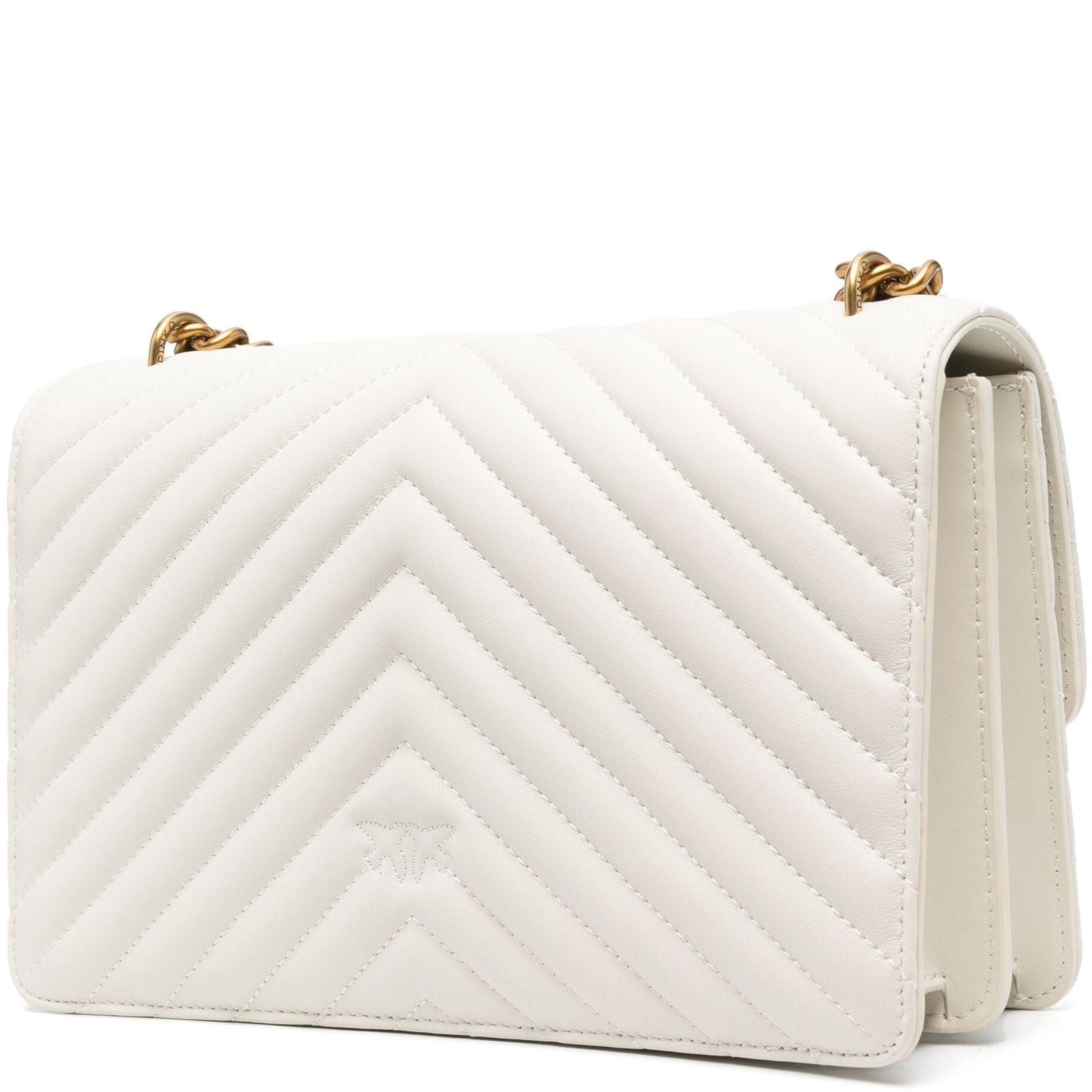 PINKO Rankinė per petį moterims, Balta, Classic love bag one chevron 2