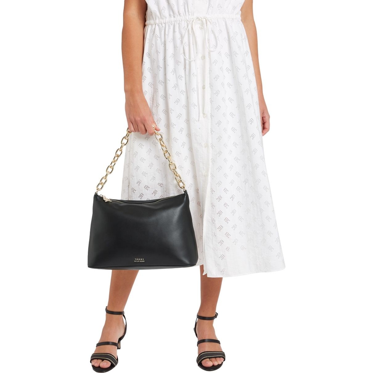 TOMMY HILFIGER Rankinė per petį moterims, Juoda, Casual chic shoulder bag 5