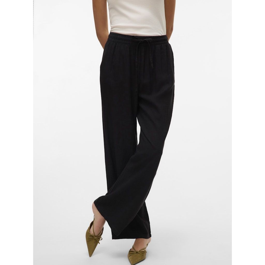 VERO MODA Kelnės moterims, Juoda, Linn pants 5