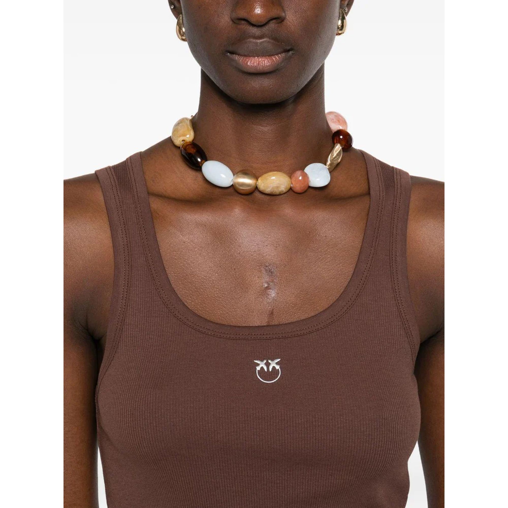 PINKO Marškiniai be rankovių moterims, Ruda, Calcolatore tanktop 2