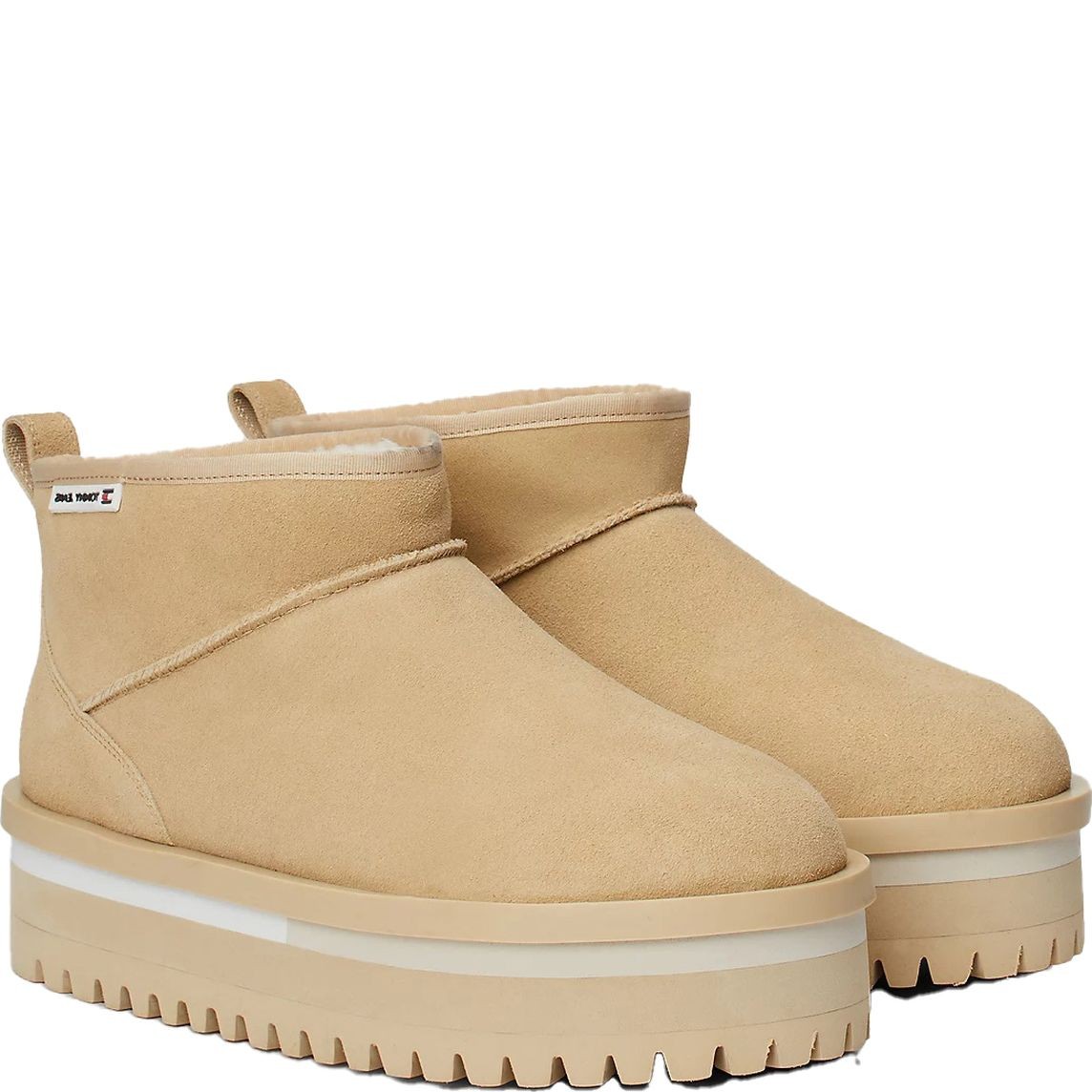 TOMMY JEANS Pašiltinti aulinukai moterims, Smėlio, Flatform boot 1