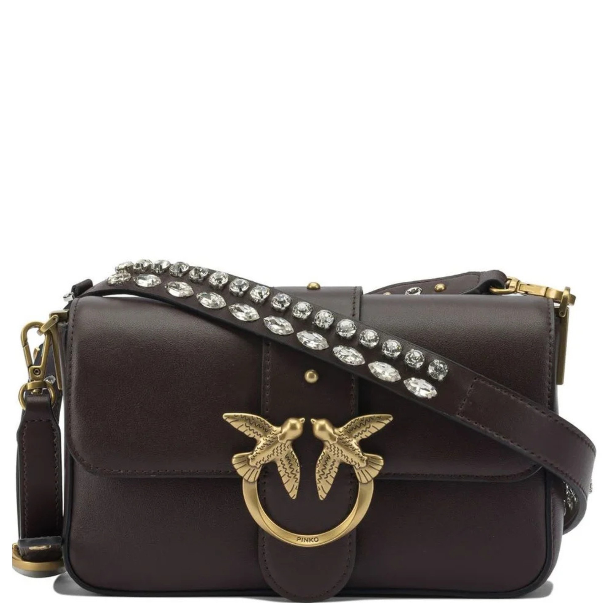 PINKO Rankinė per petį moterims, Pilka, Love one mini slouchy bag 1